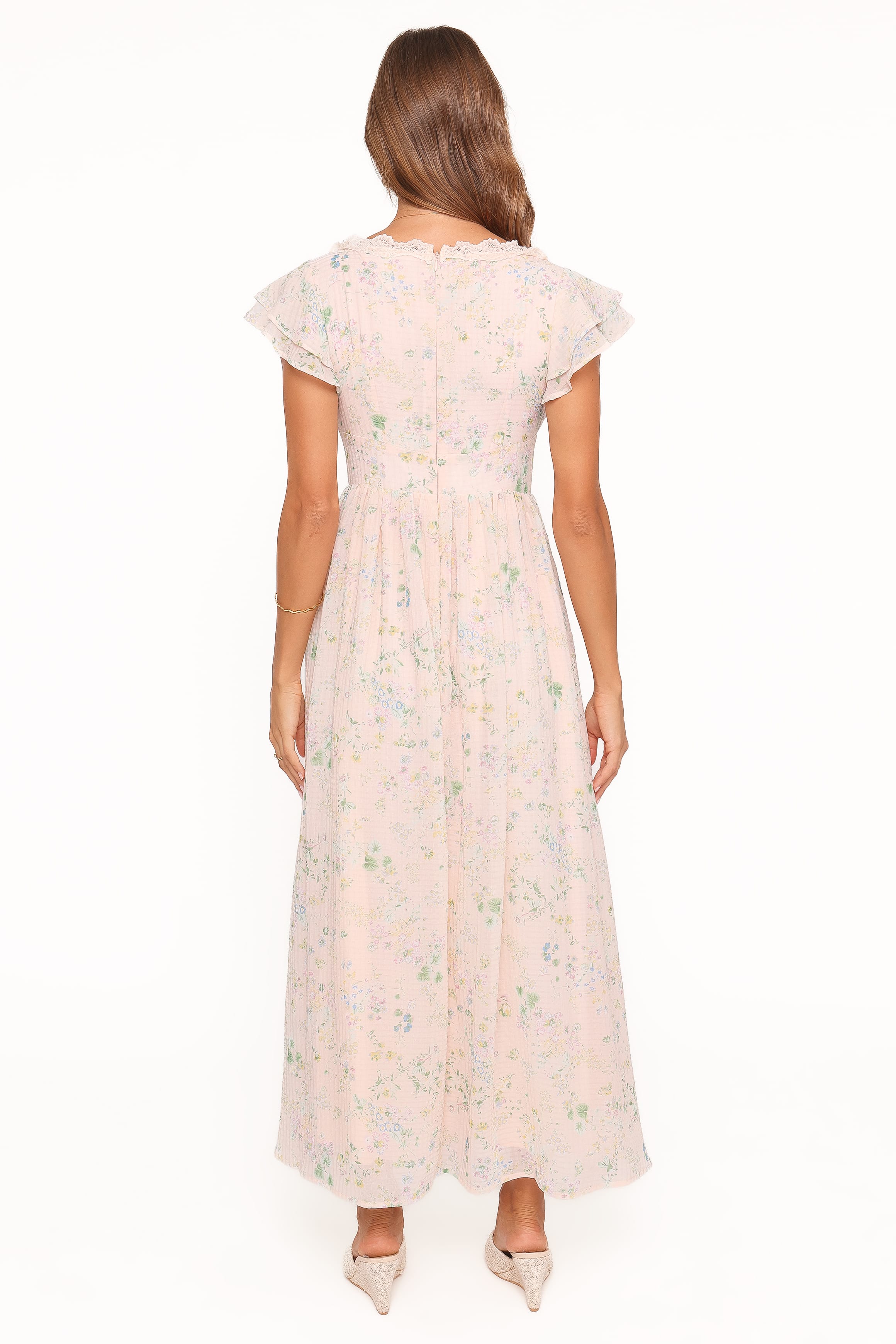 Angelica Midi Dress - Pastel Pink Floral
