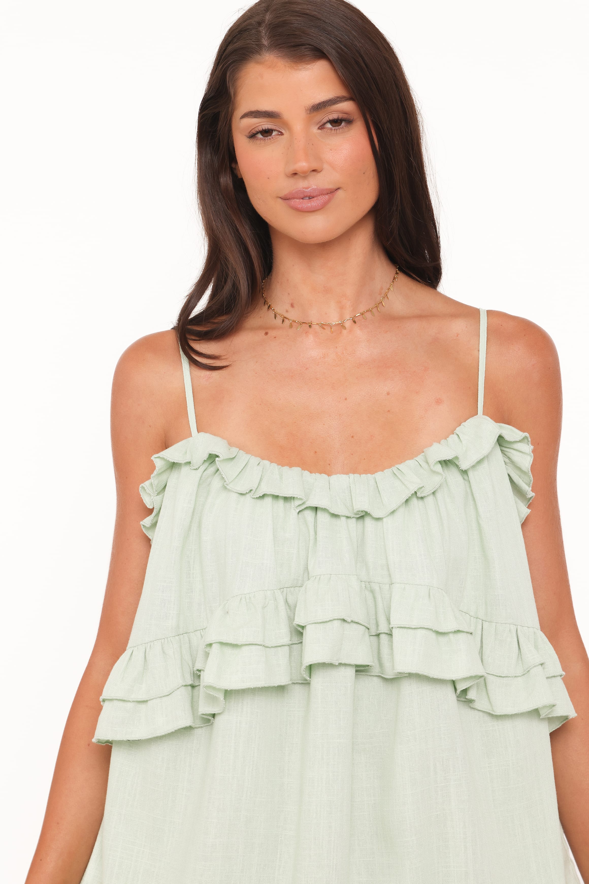 Angie Ruffle Mini Dress - Jade