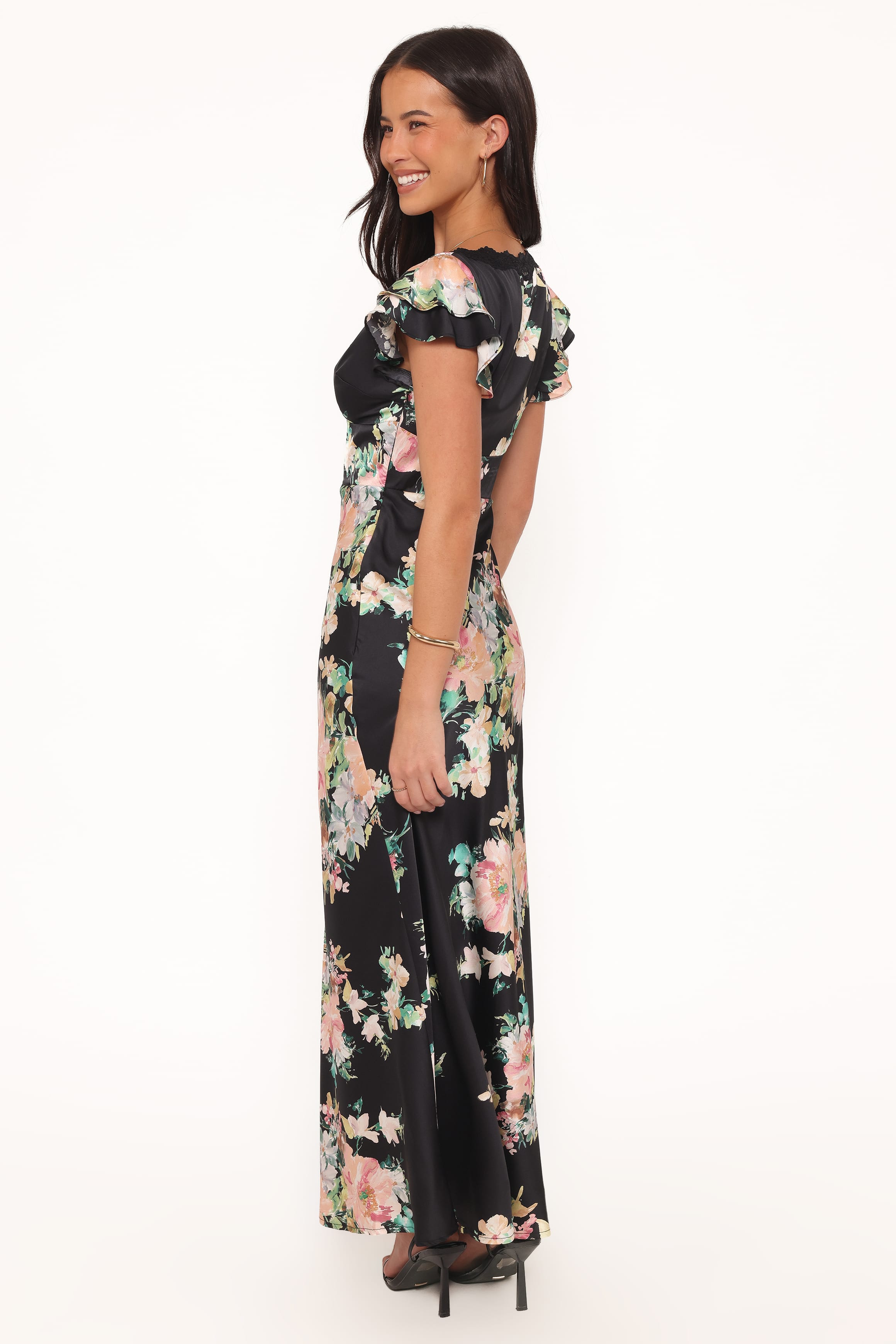 Arella Maxi Dress - Black Floral