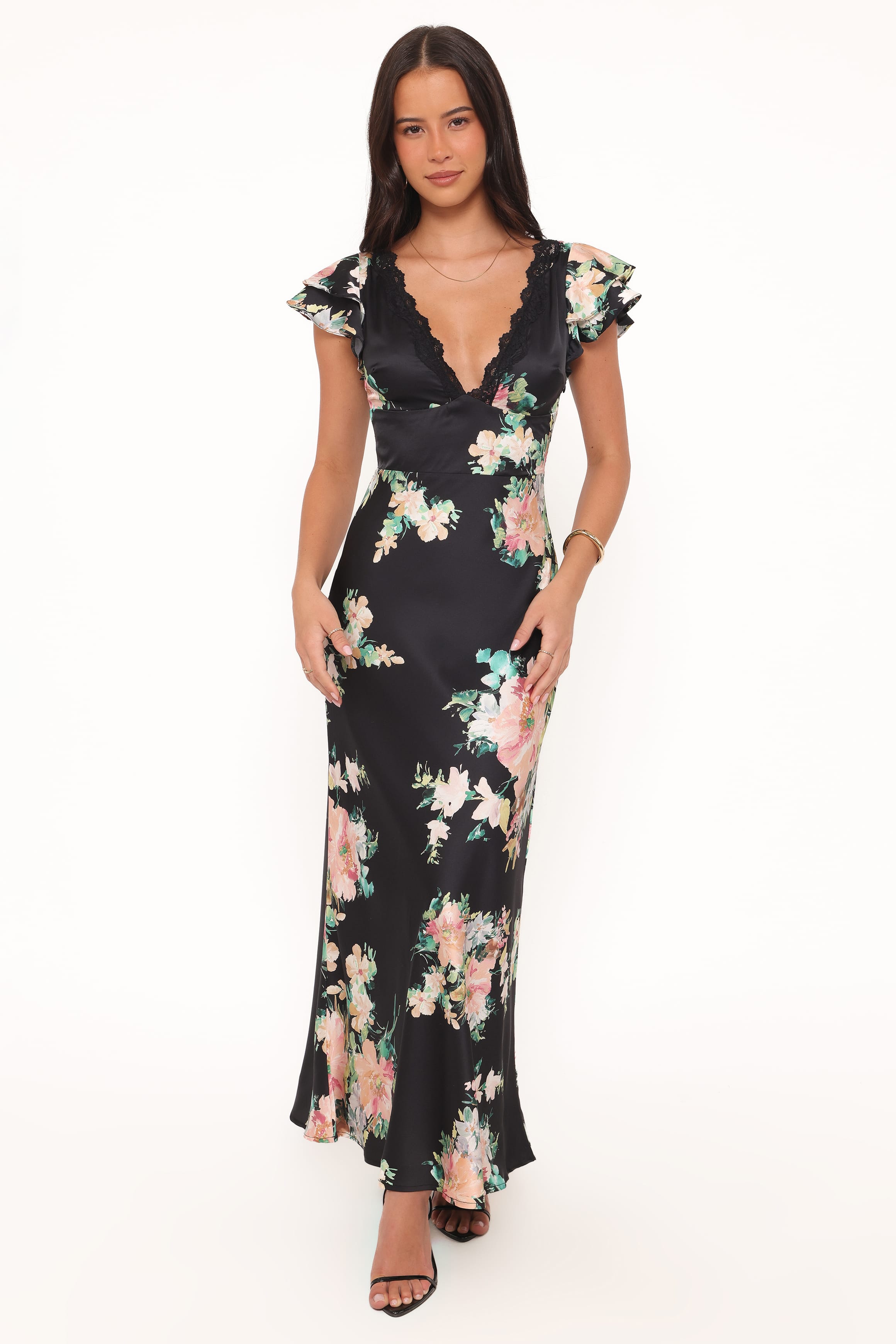 Arella Maxi Dress - Black Floral