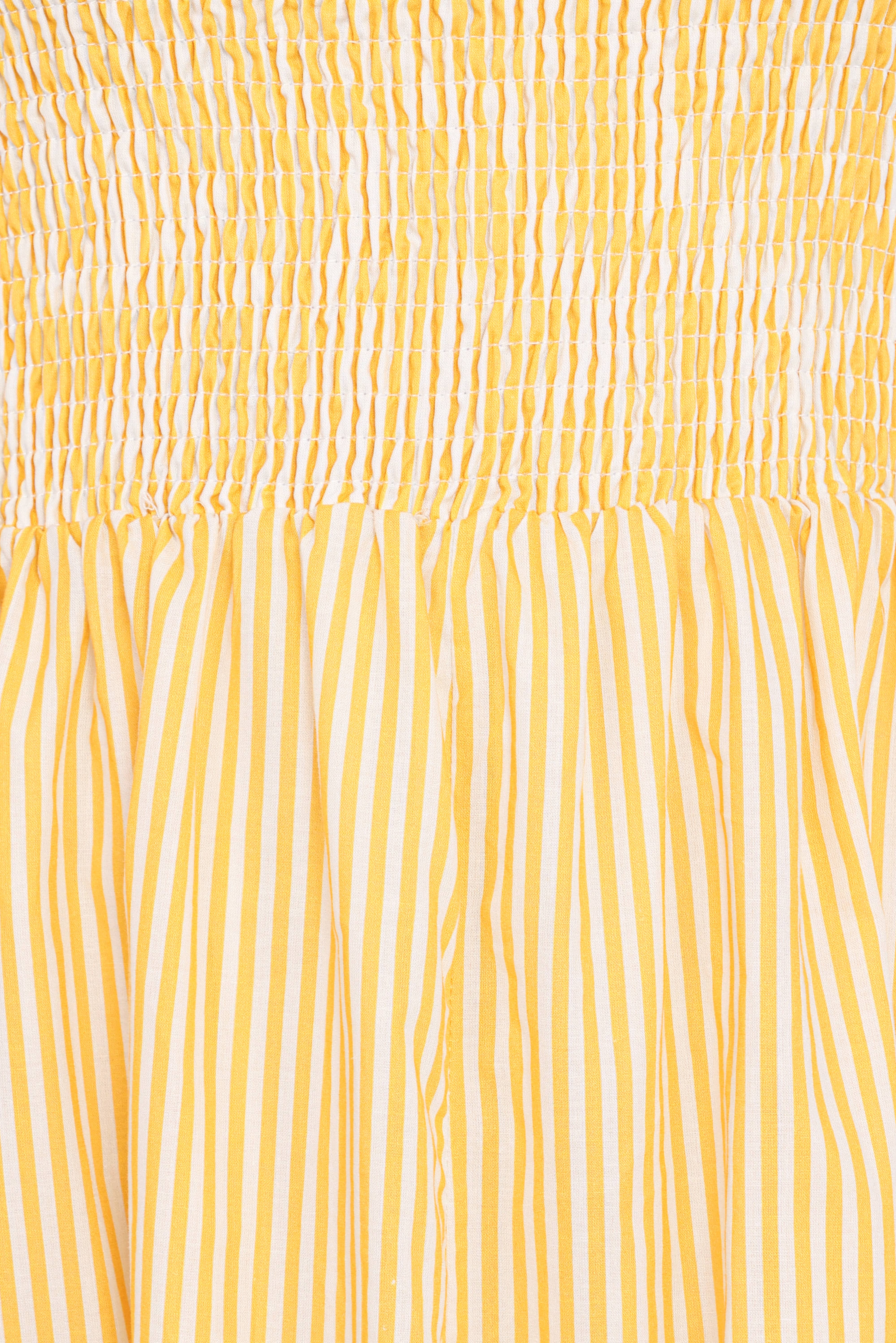 Aviva Smocked Midi Dress - Mango Stripe