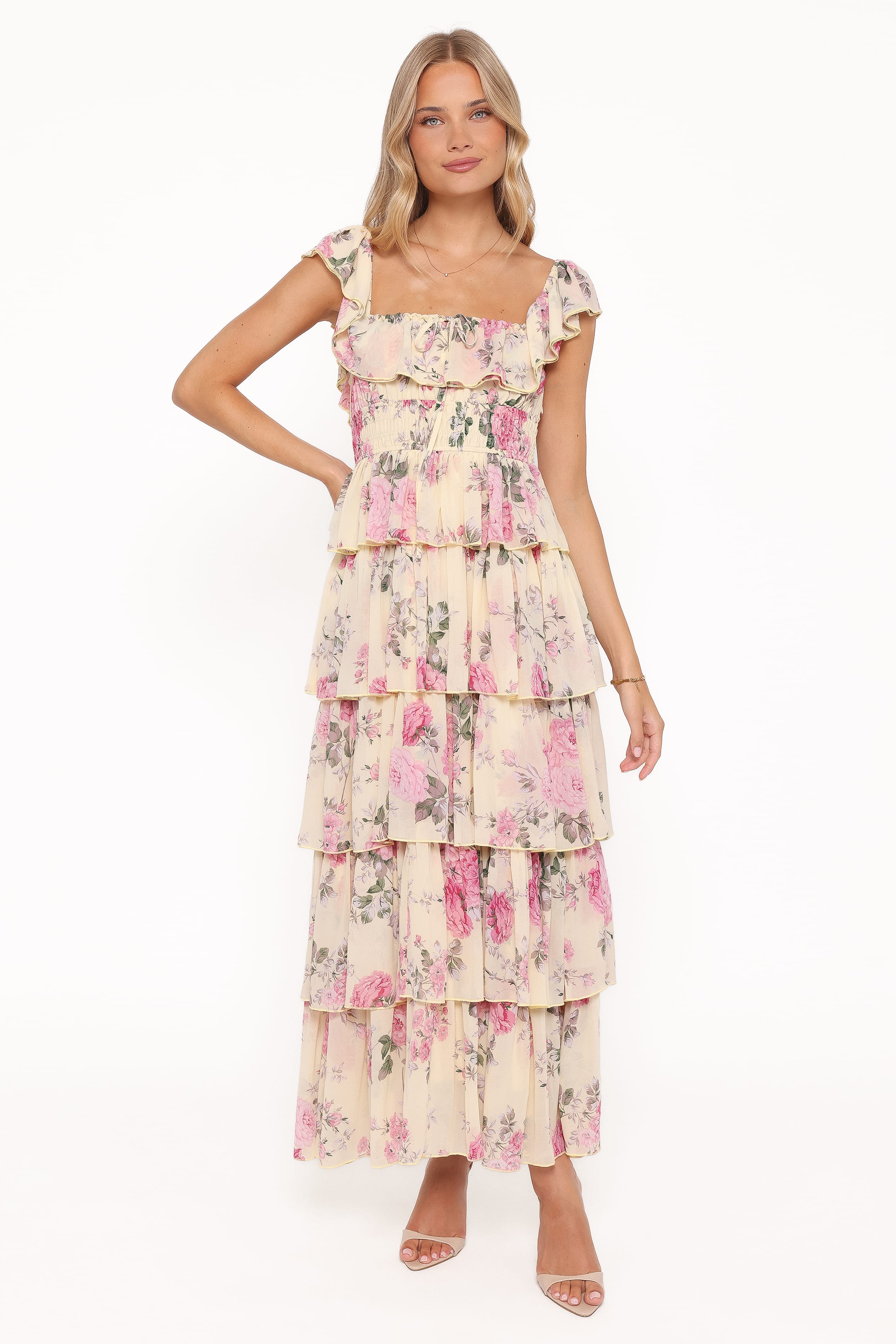 Belle Maxi Dress - Yellow Floral