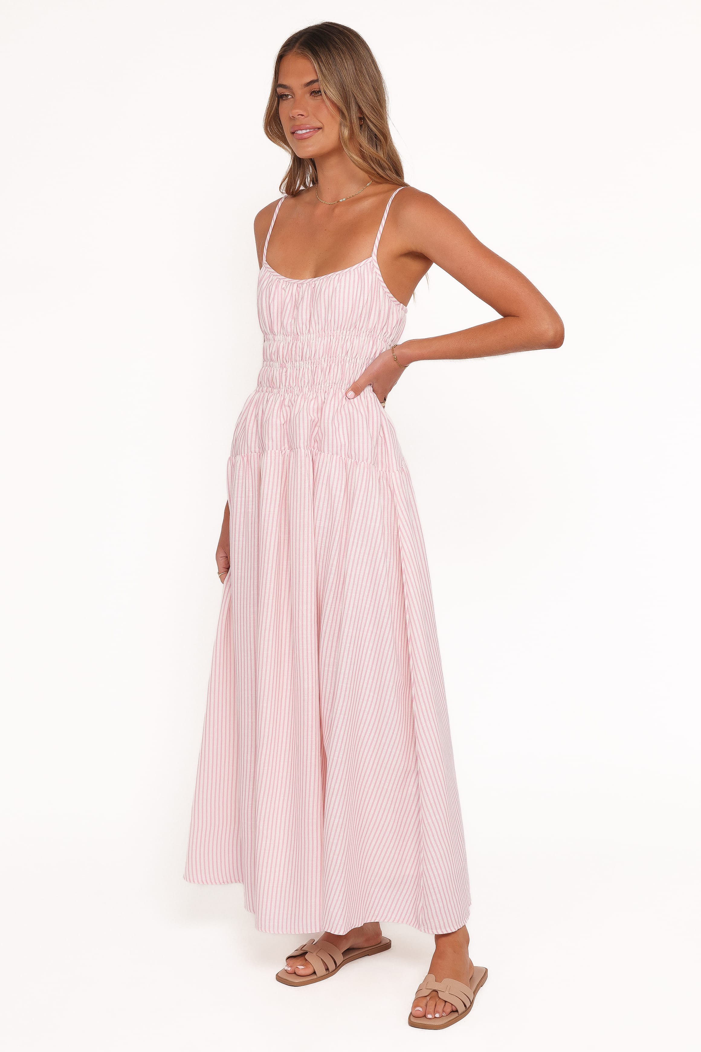 Brittany Maxi Dress - Pink Stripe