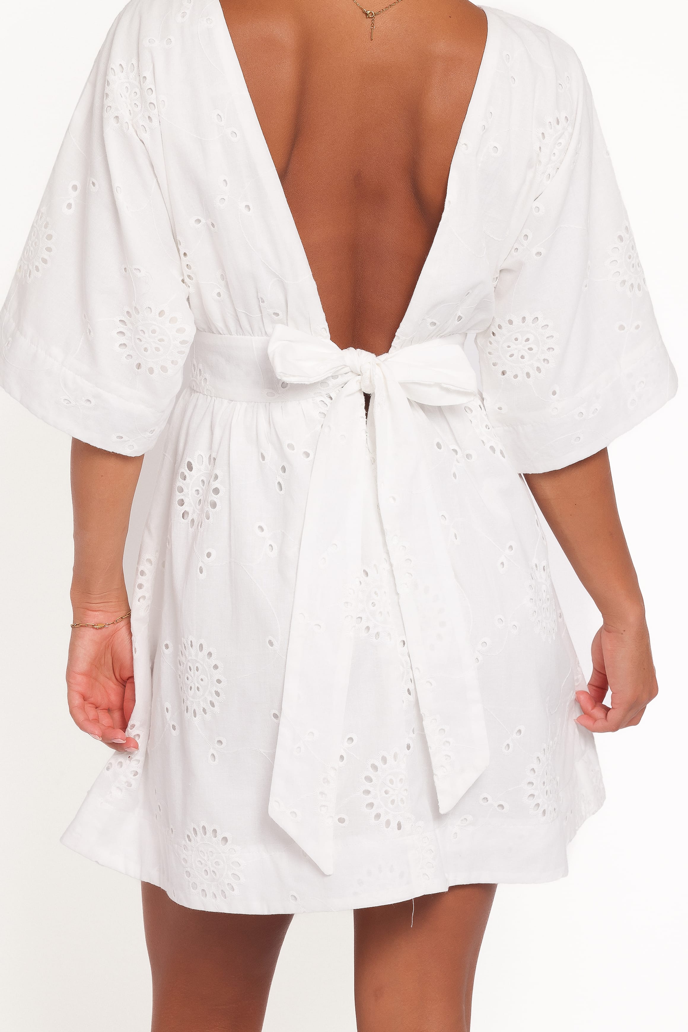 Camila Open Back Mini Dress - White