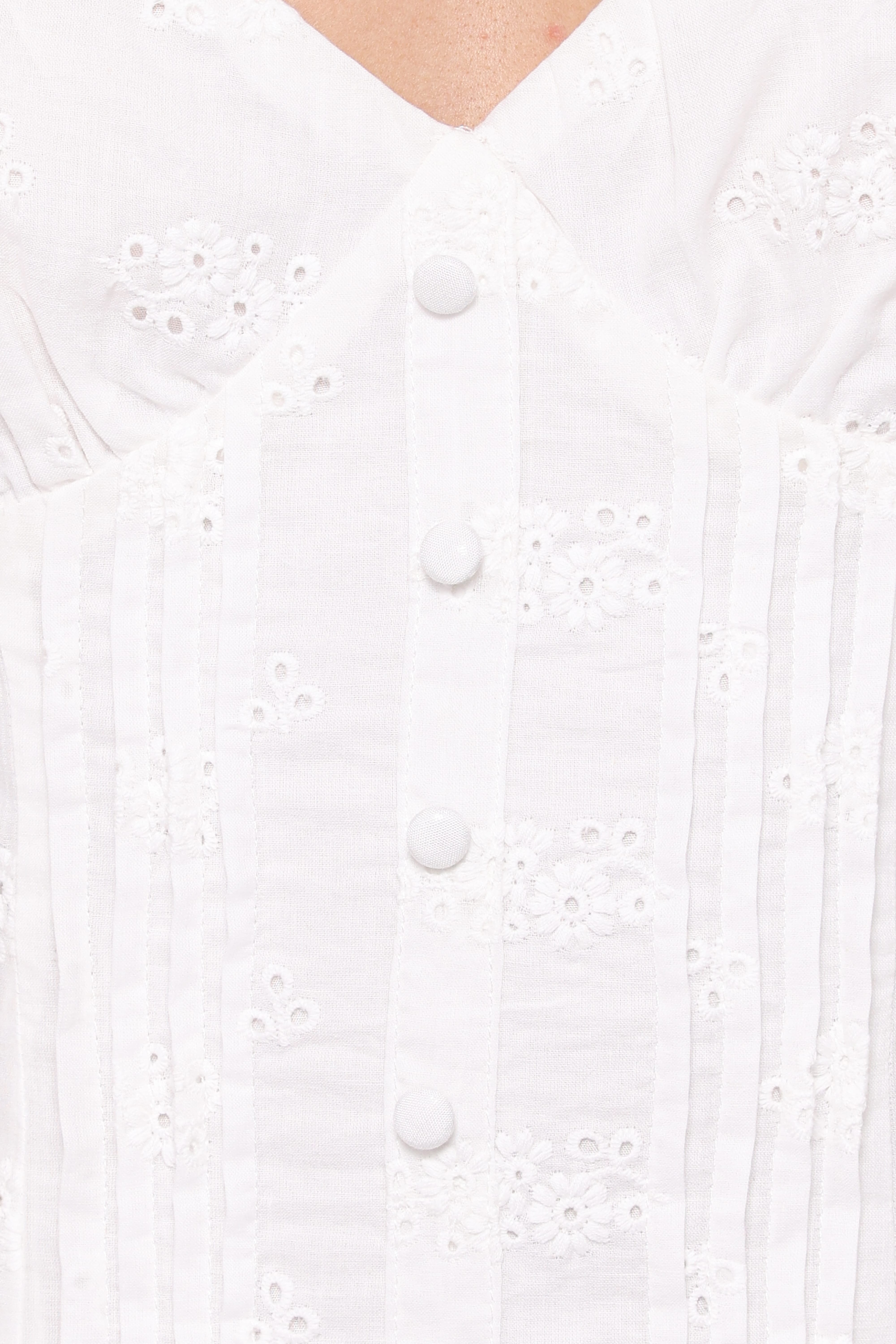 Cherish Eyelet Mini Dress - White