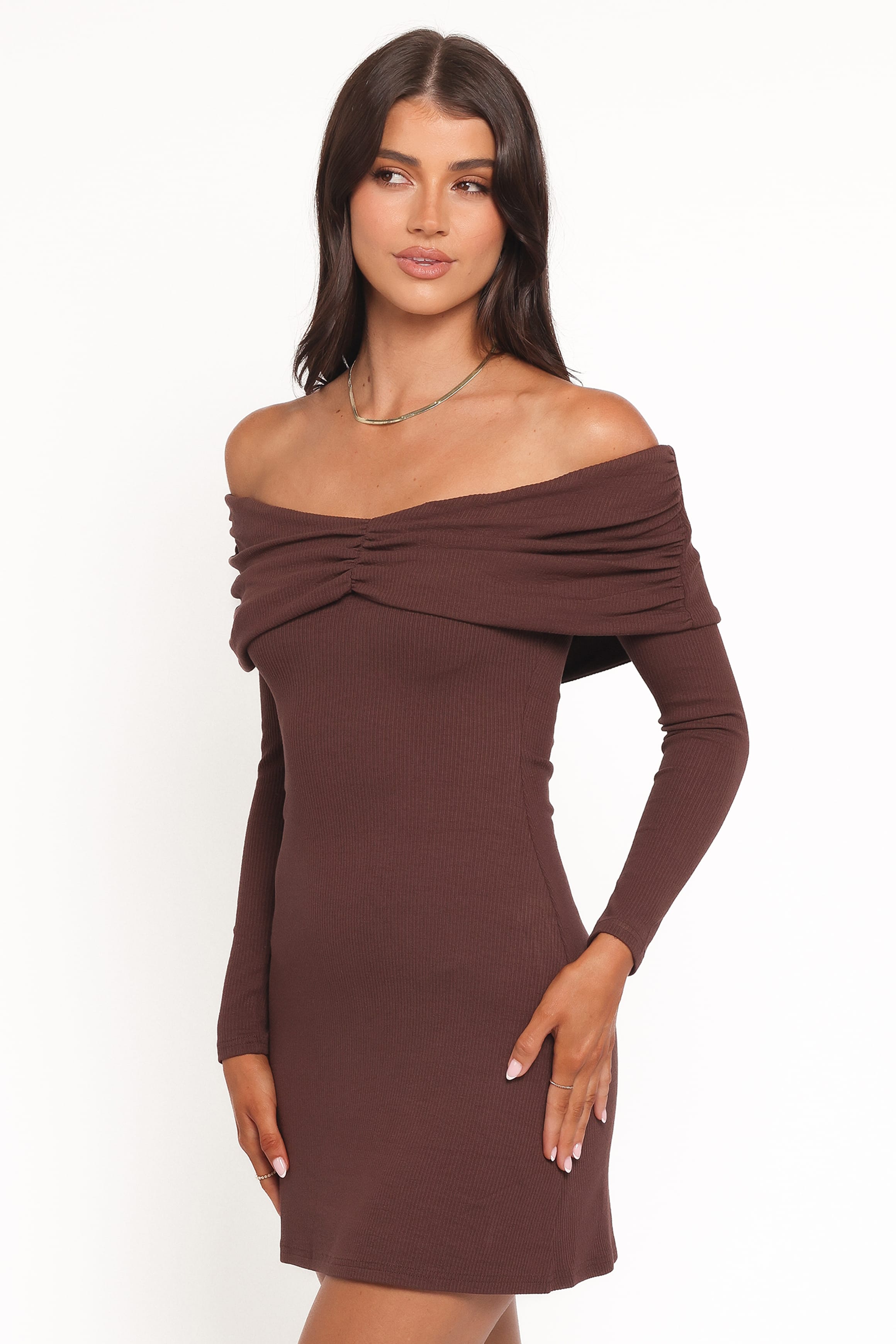 Danica Mini Dress - Chocolate Brown