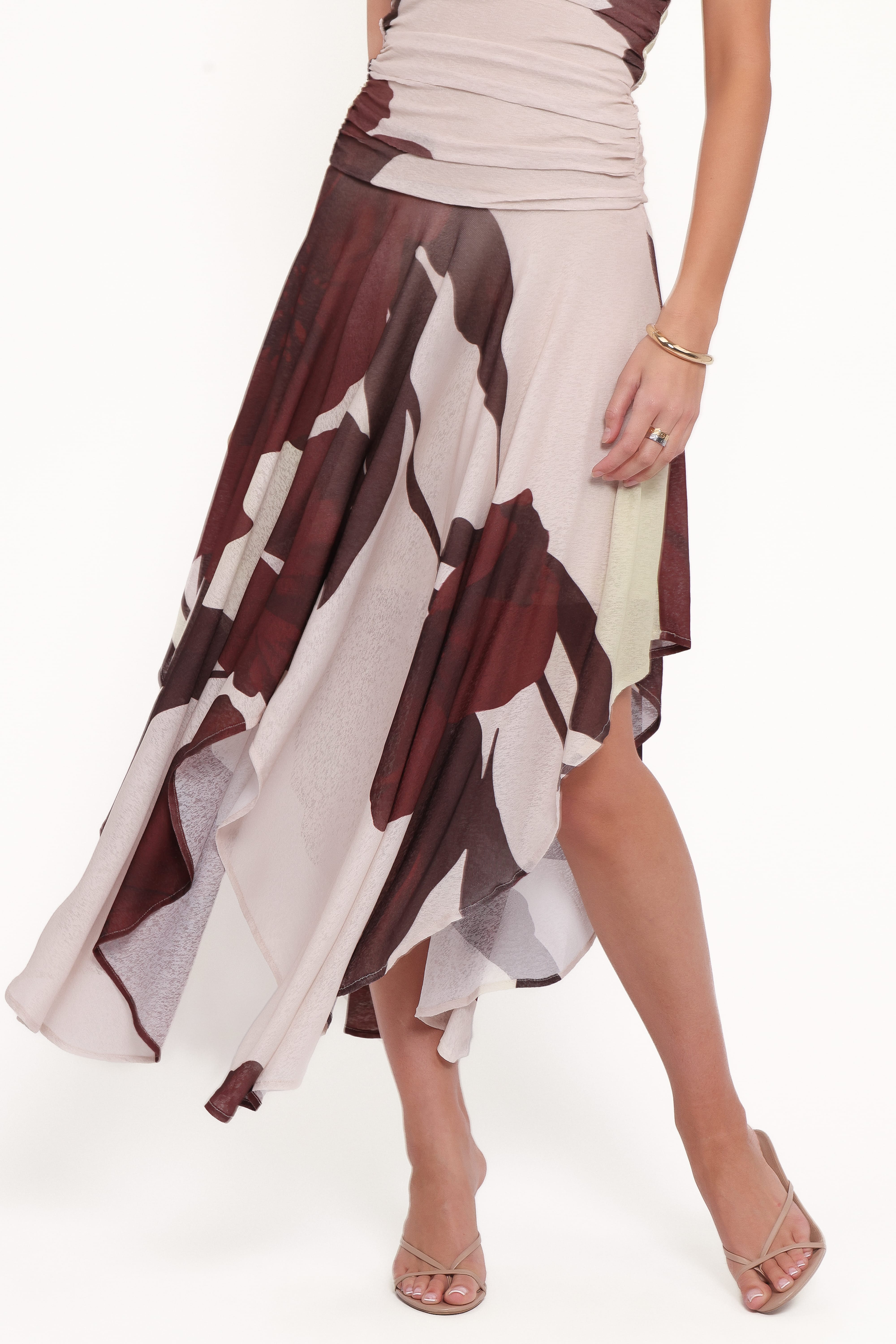 Doreen Midi Dress - Brown Floral