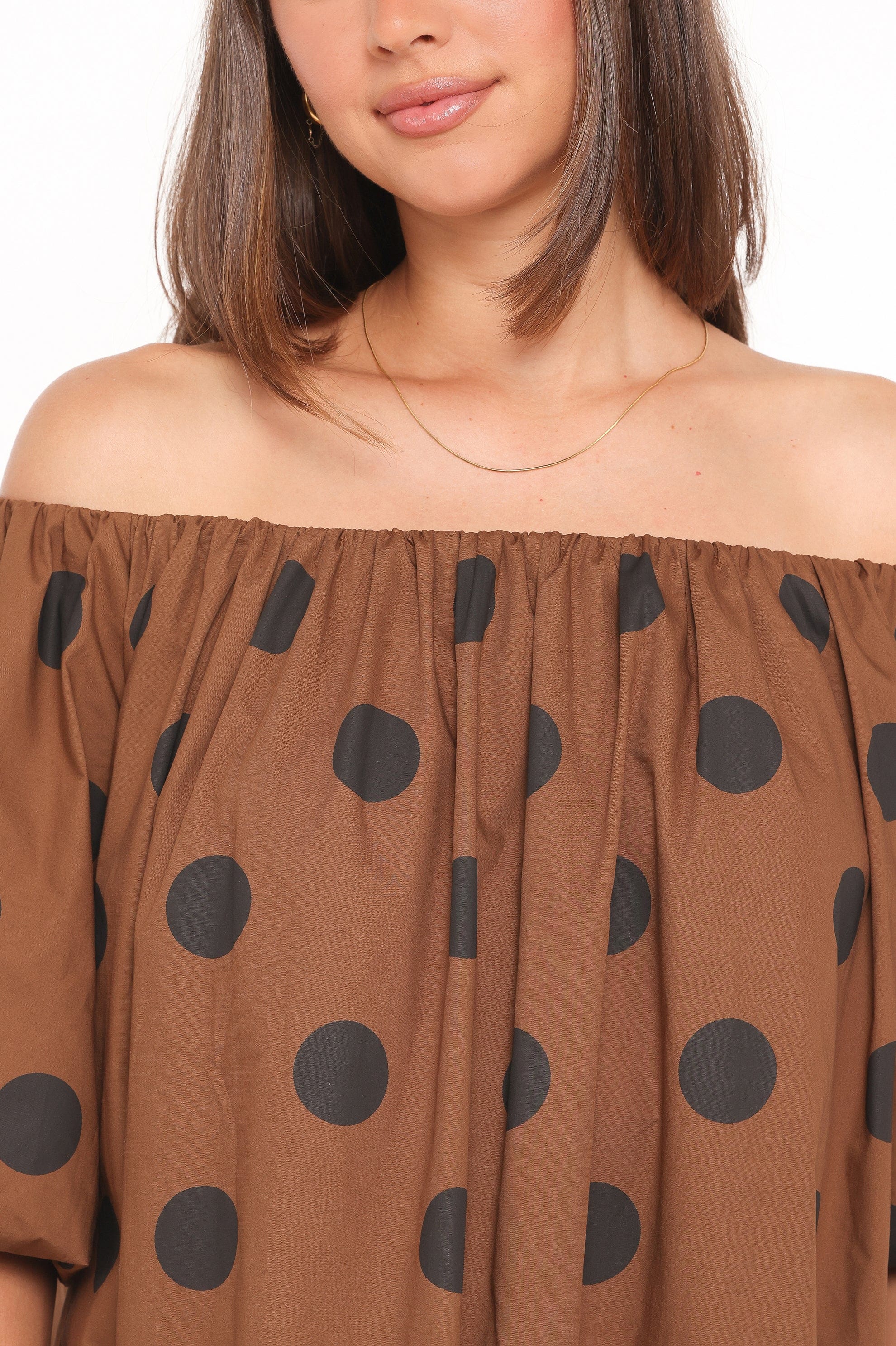 Eddie Mini Dress - Brown Polka Dot