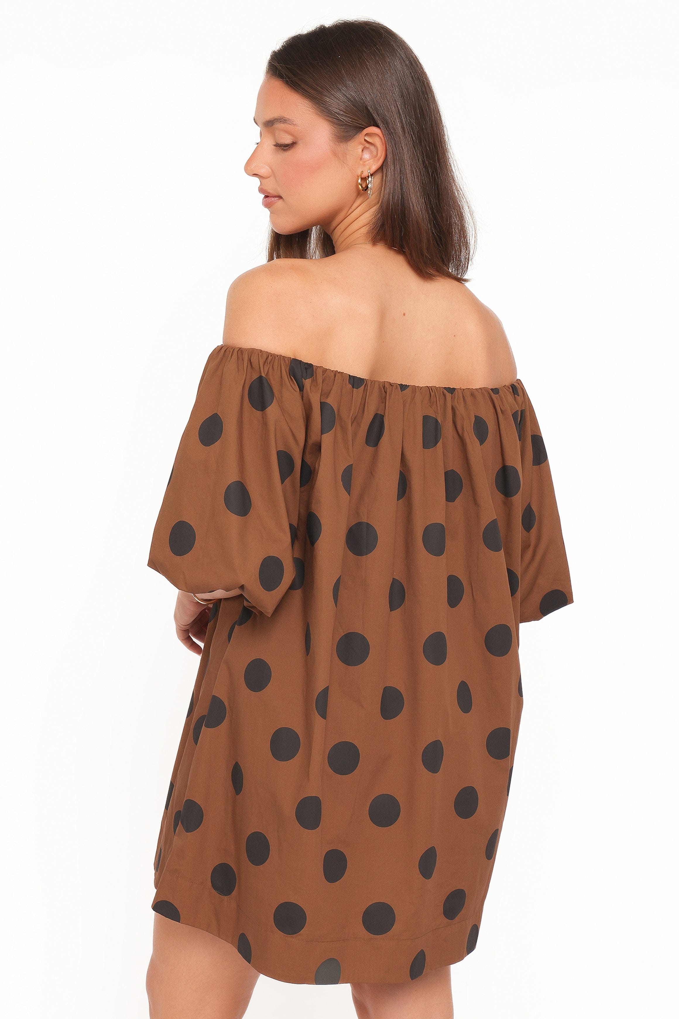 Eddie Mini Dress - Brown Polka Dot