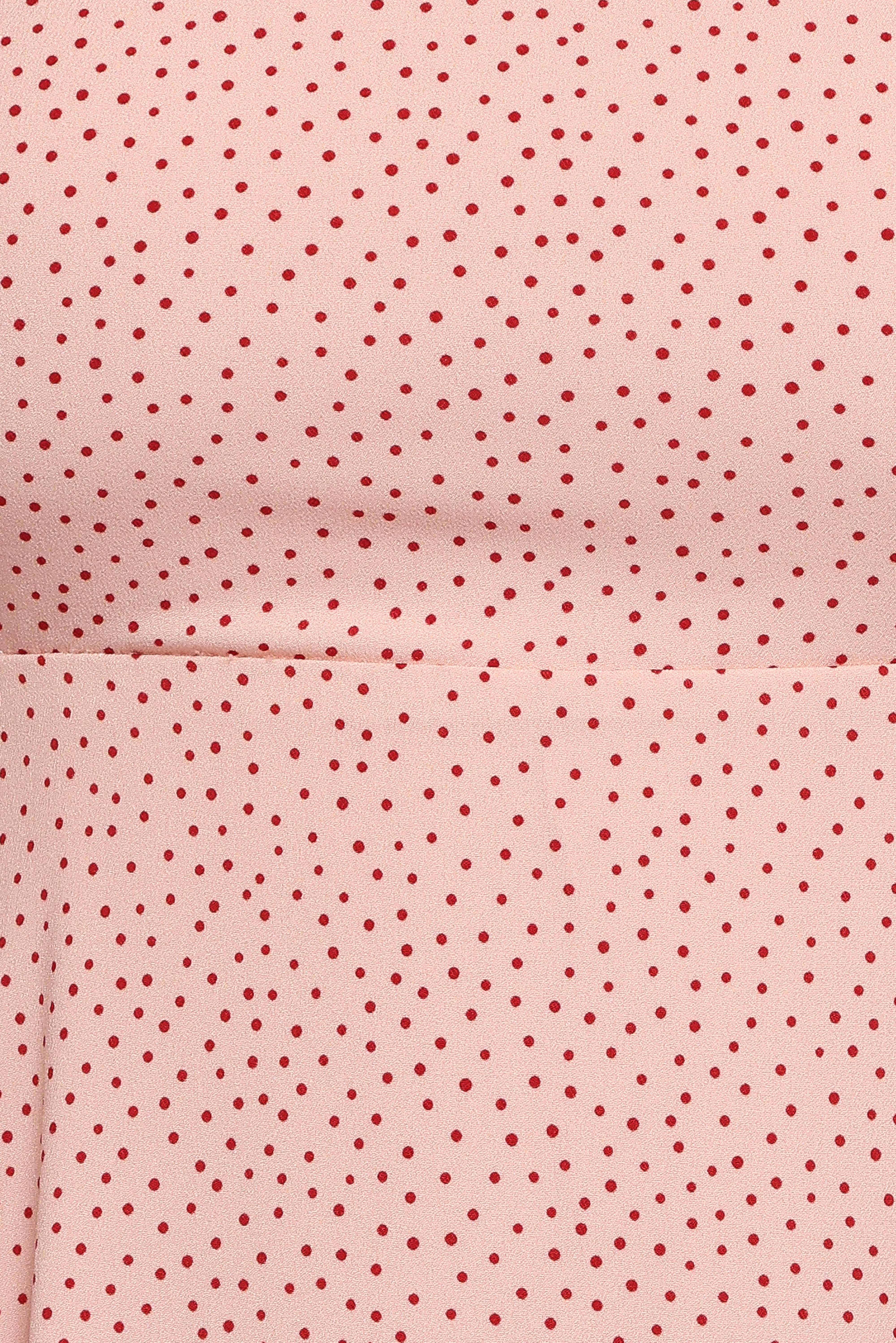 Ellody Maxi Dress - Peach Polka Dot
