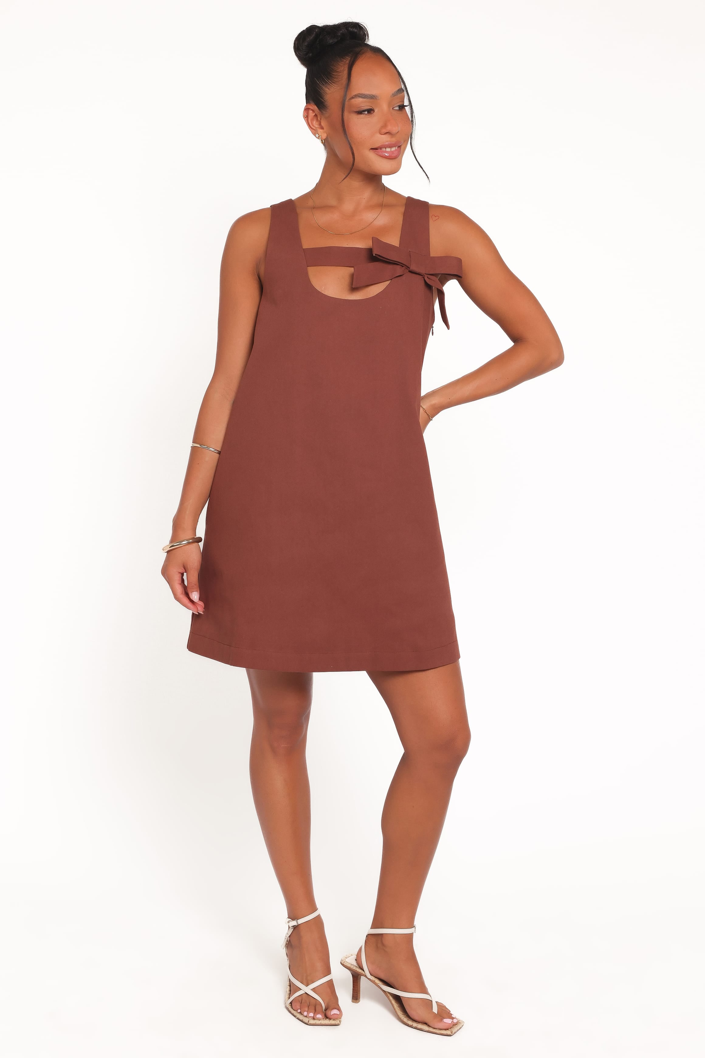 Elyria Mini Dress - Brown