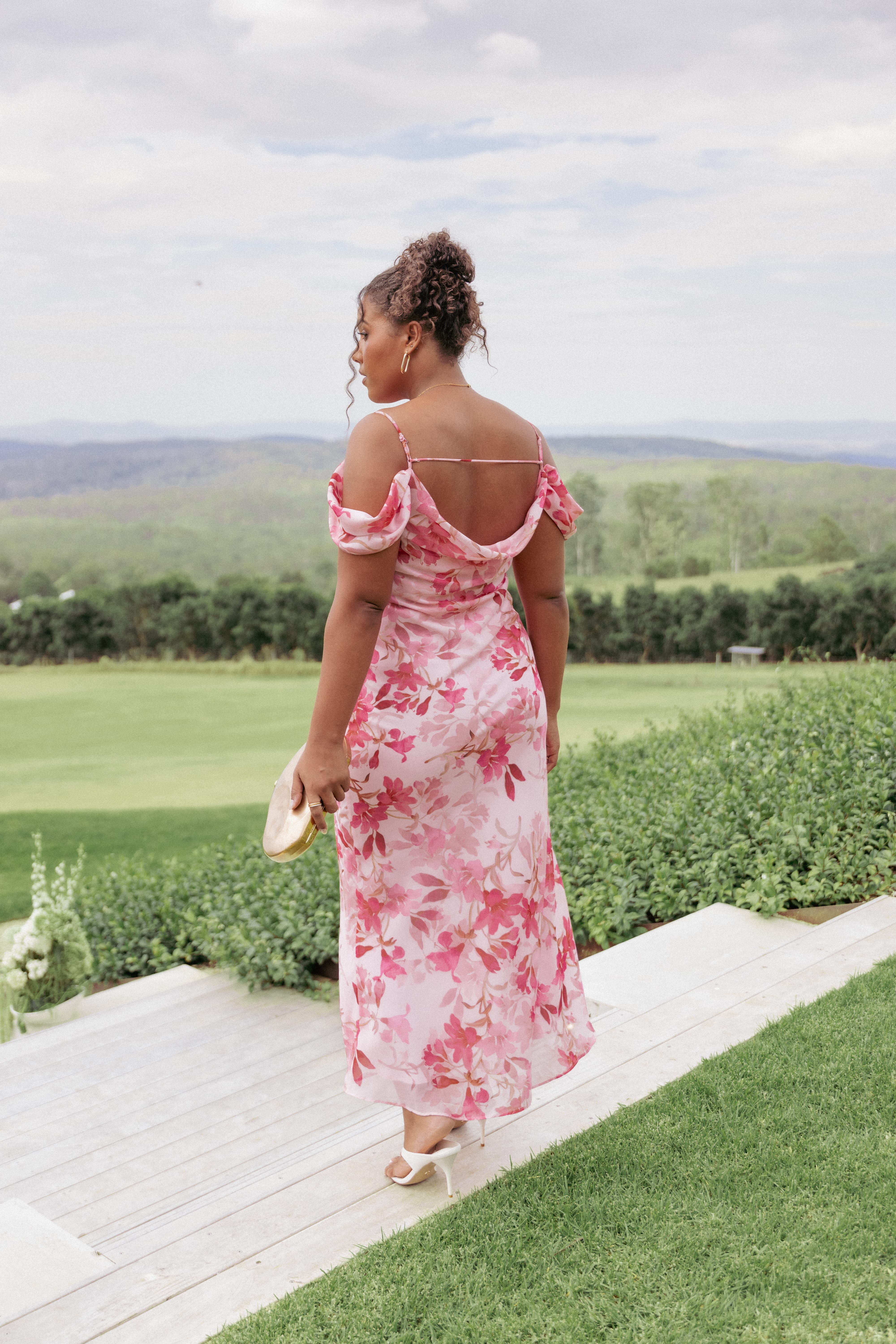 Esther Midi Dress - Pink Floral