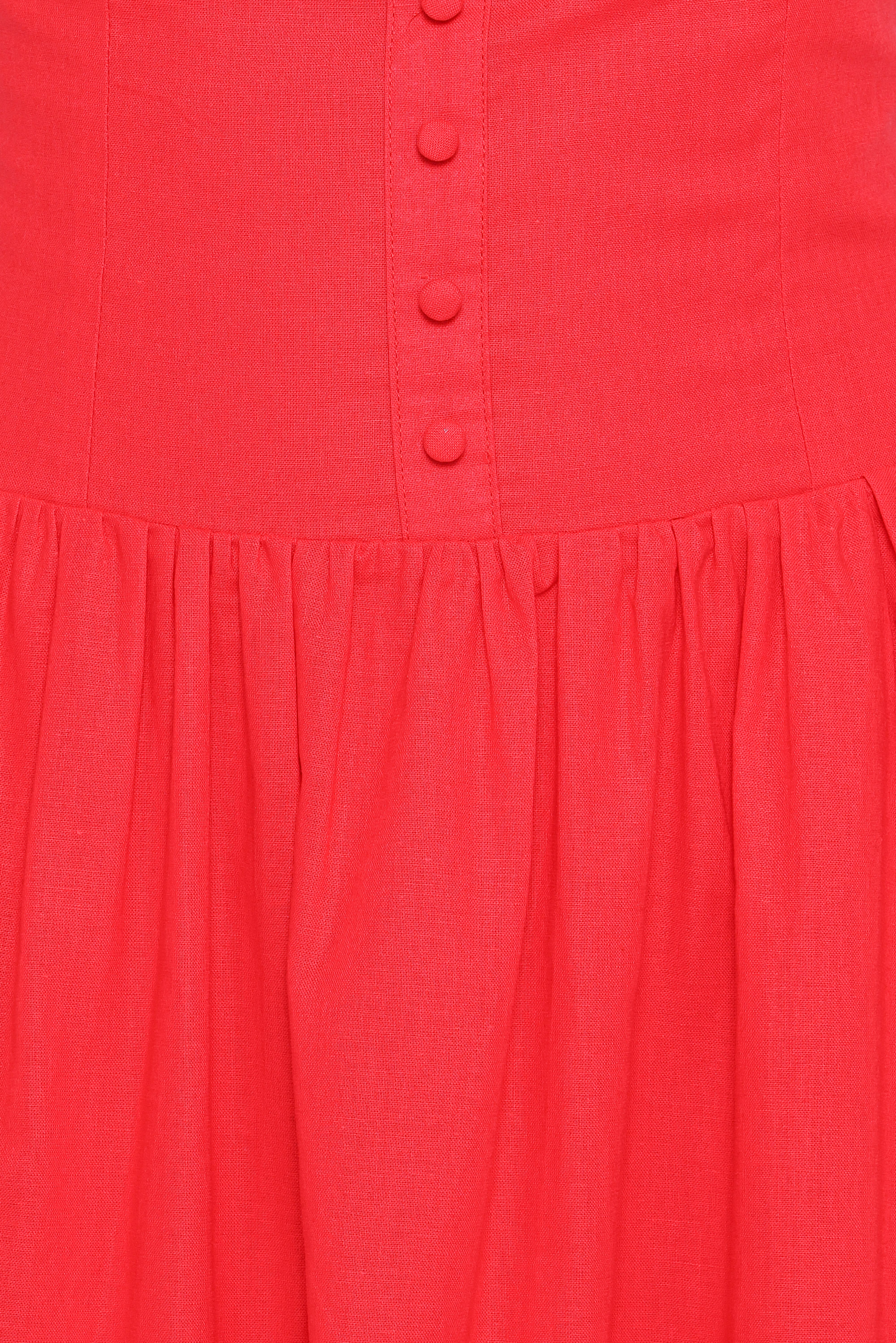 Evie Button Front Maxi Dress - Red