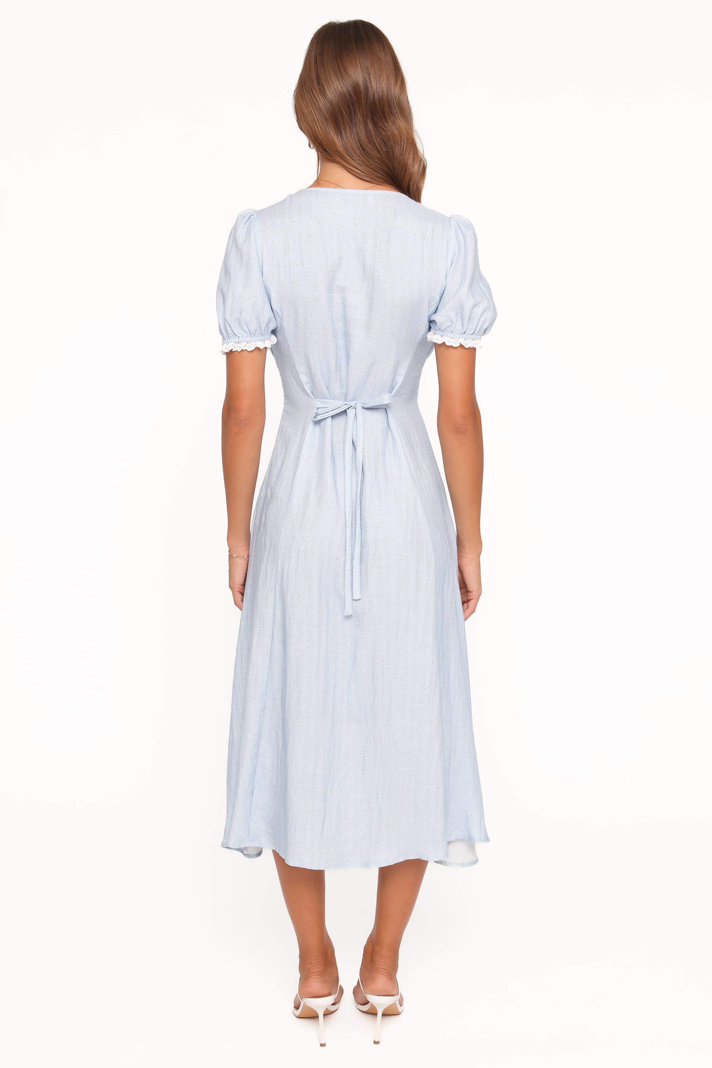 Francine Lace Midi Dress - Blue Ditsy Floral