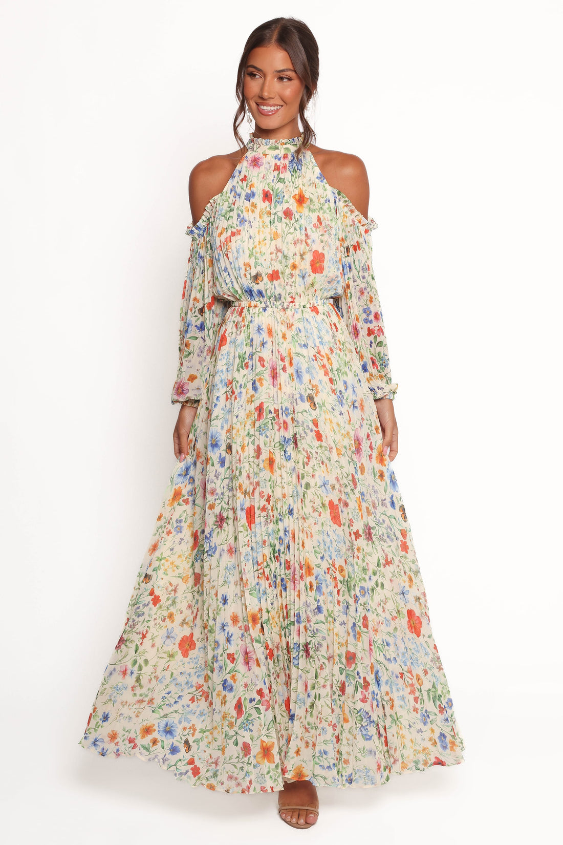 Hilary Pleated Maxi Dress - Garden Floral