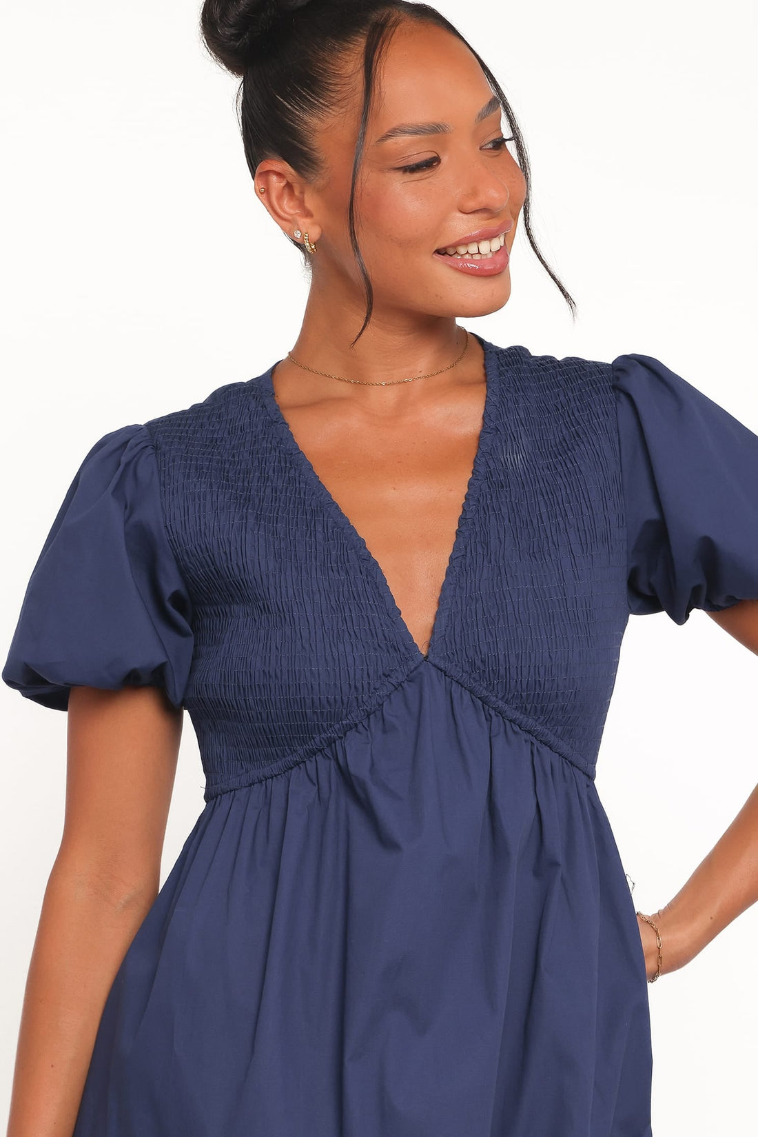 Ilyana Short Sleeve Maxi Dress - Navy