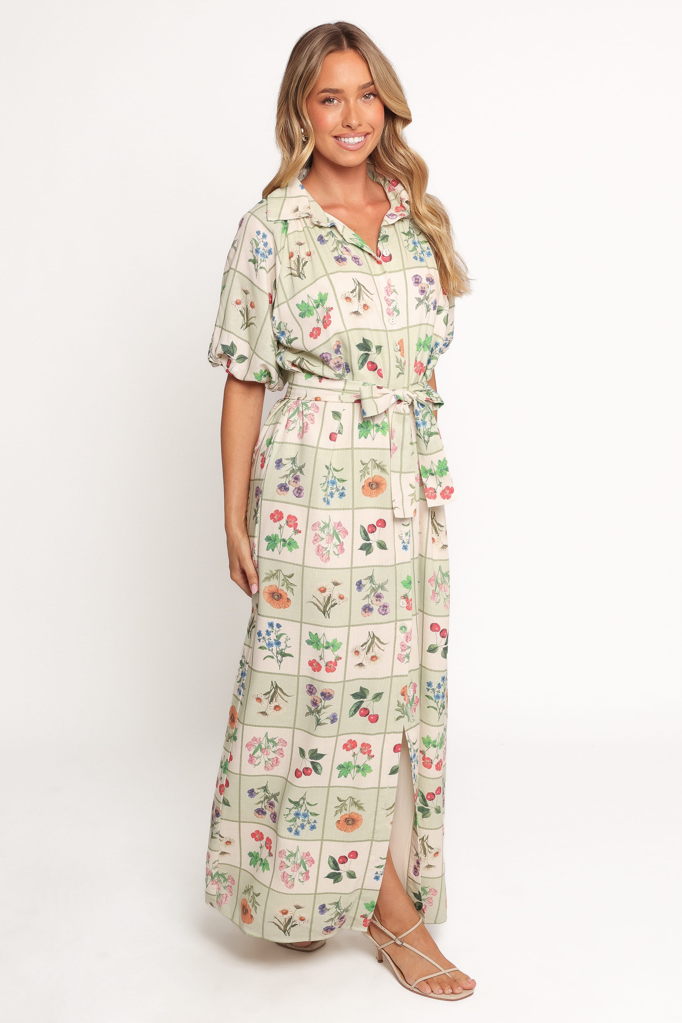 James Button Through Maxi Dress - Flower Market
