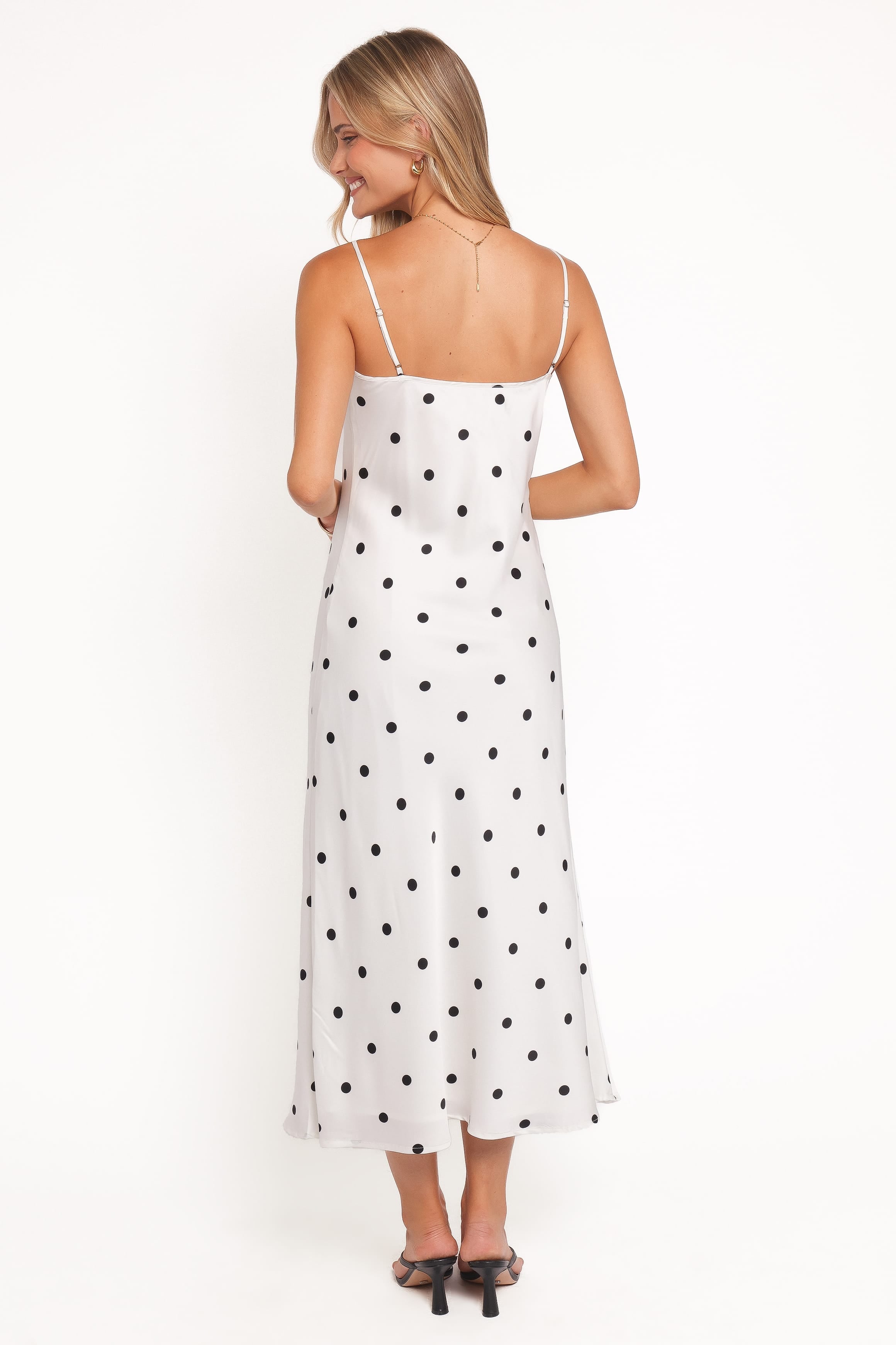 Jamila Midi Dress - White Polka Dot