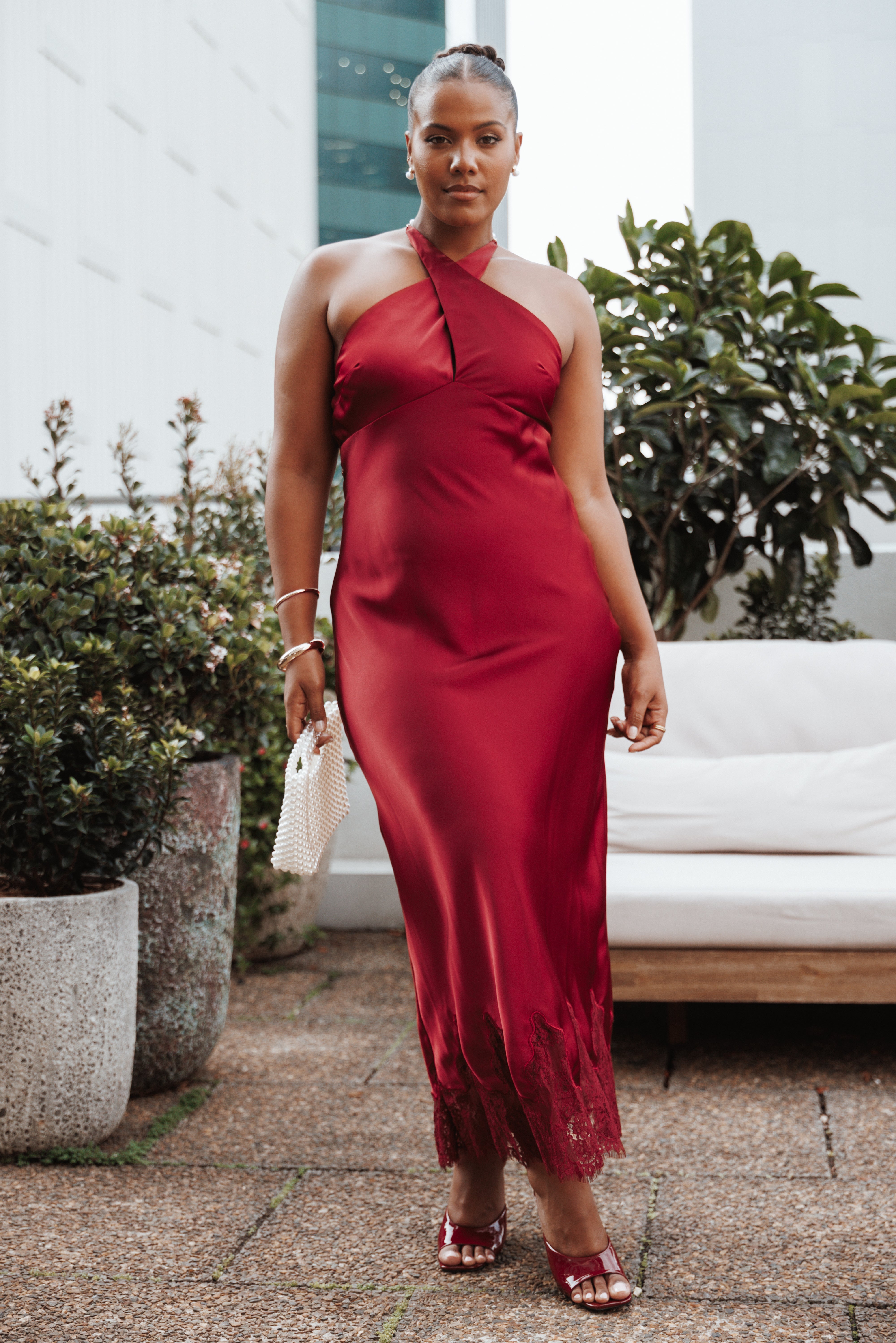 Jeannie Maxi Dress - Dark Red