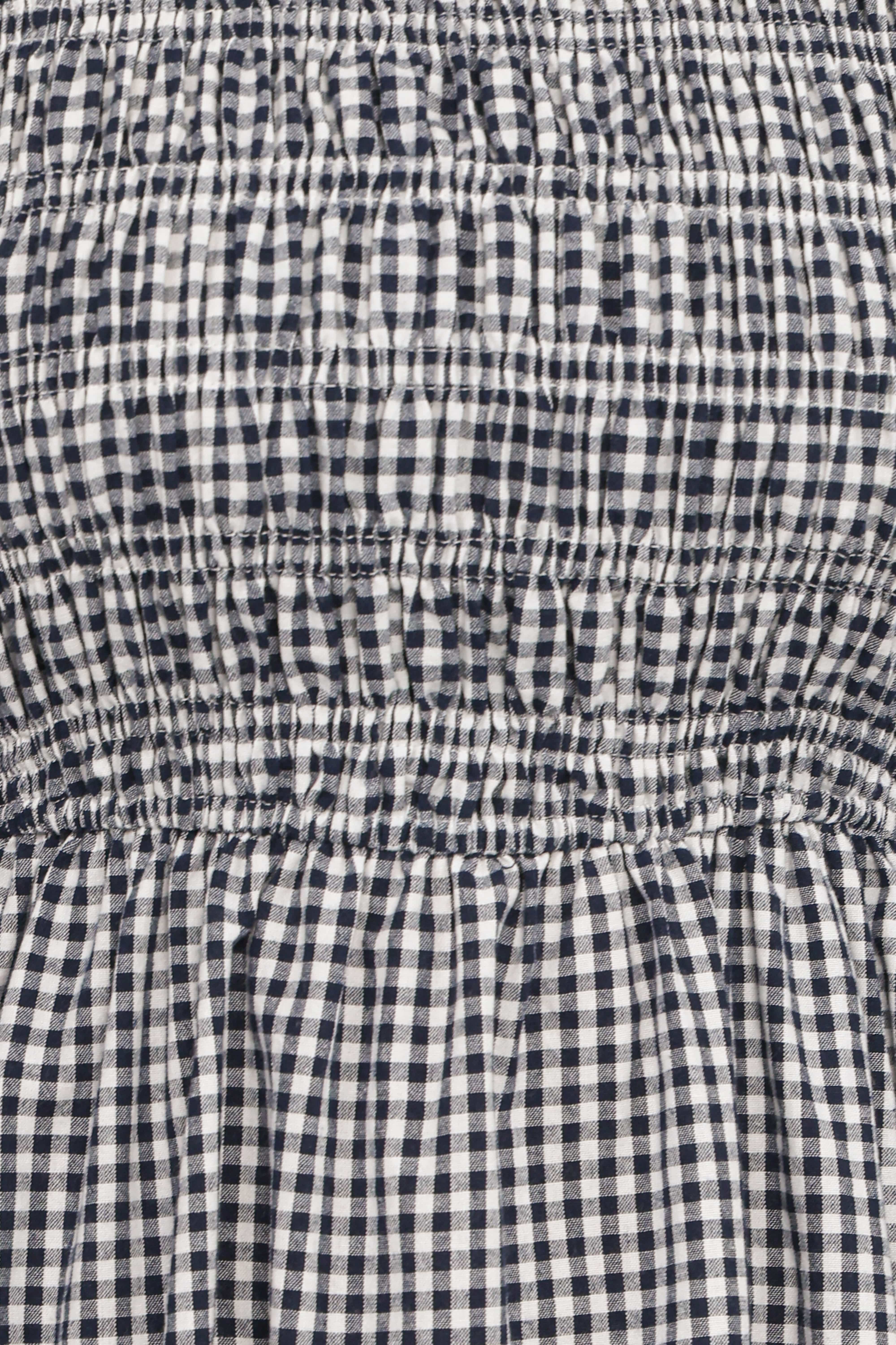 Jessen Long Sleeve Mini Dress - Navy Gingham