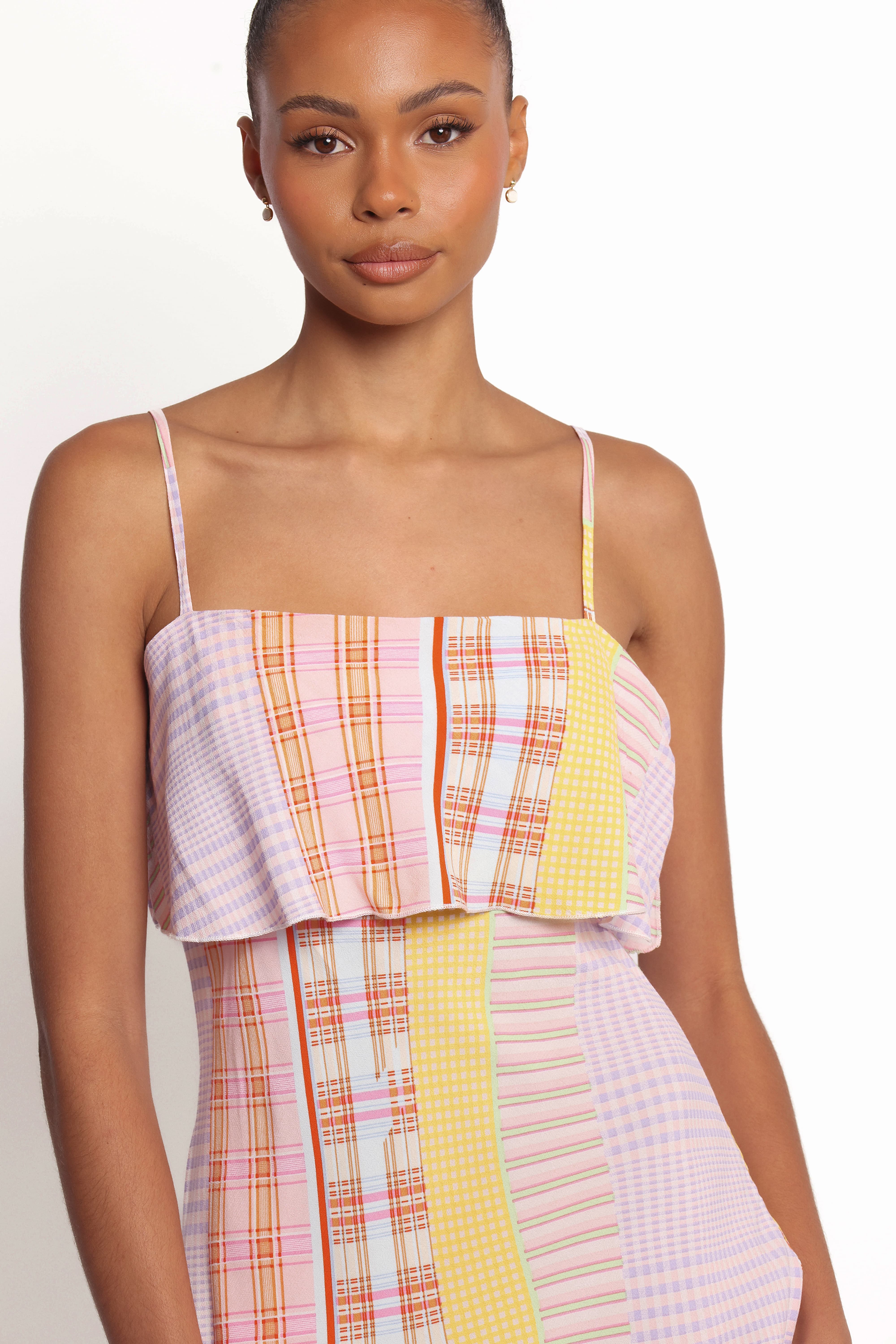 Junia Mini Dress - Pink Plaid