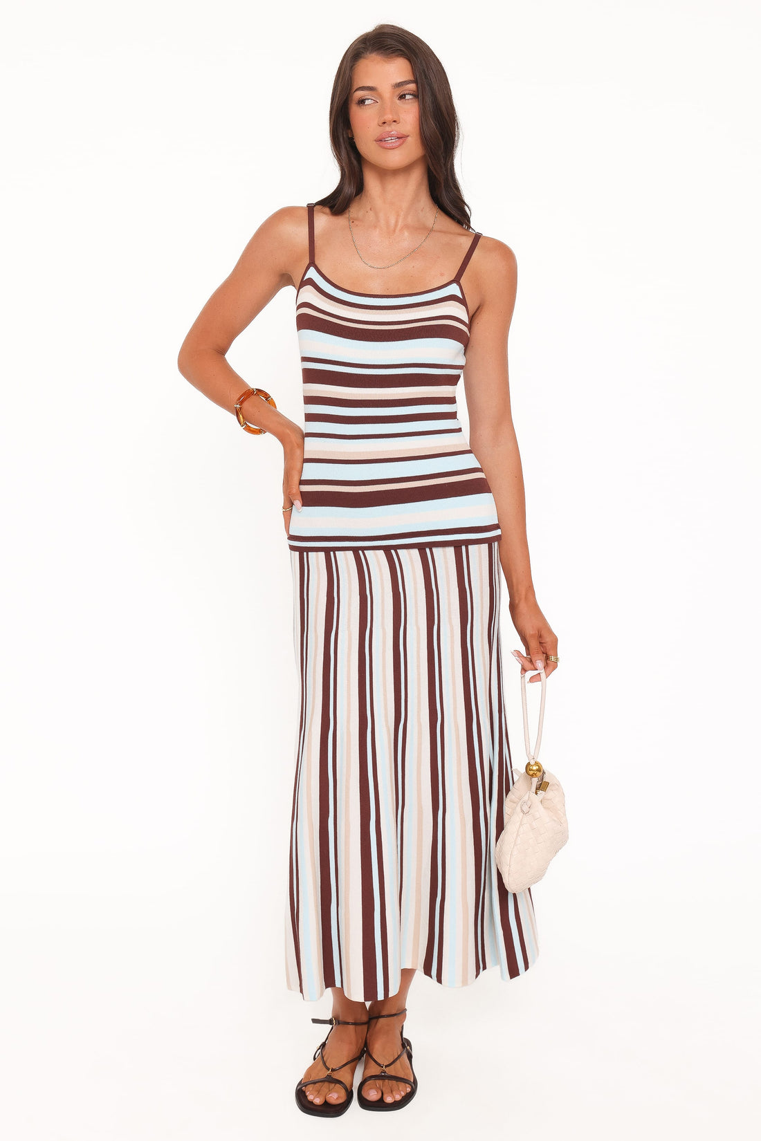 Karlin Maxi Dress - Blue Stripe