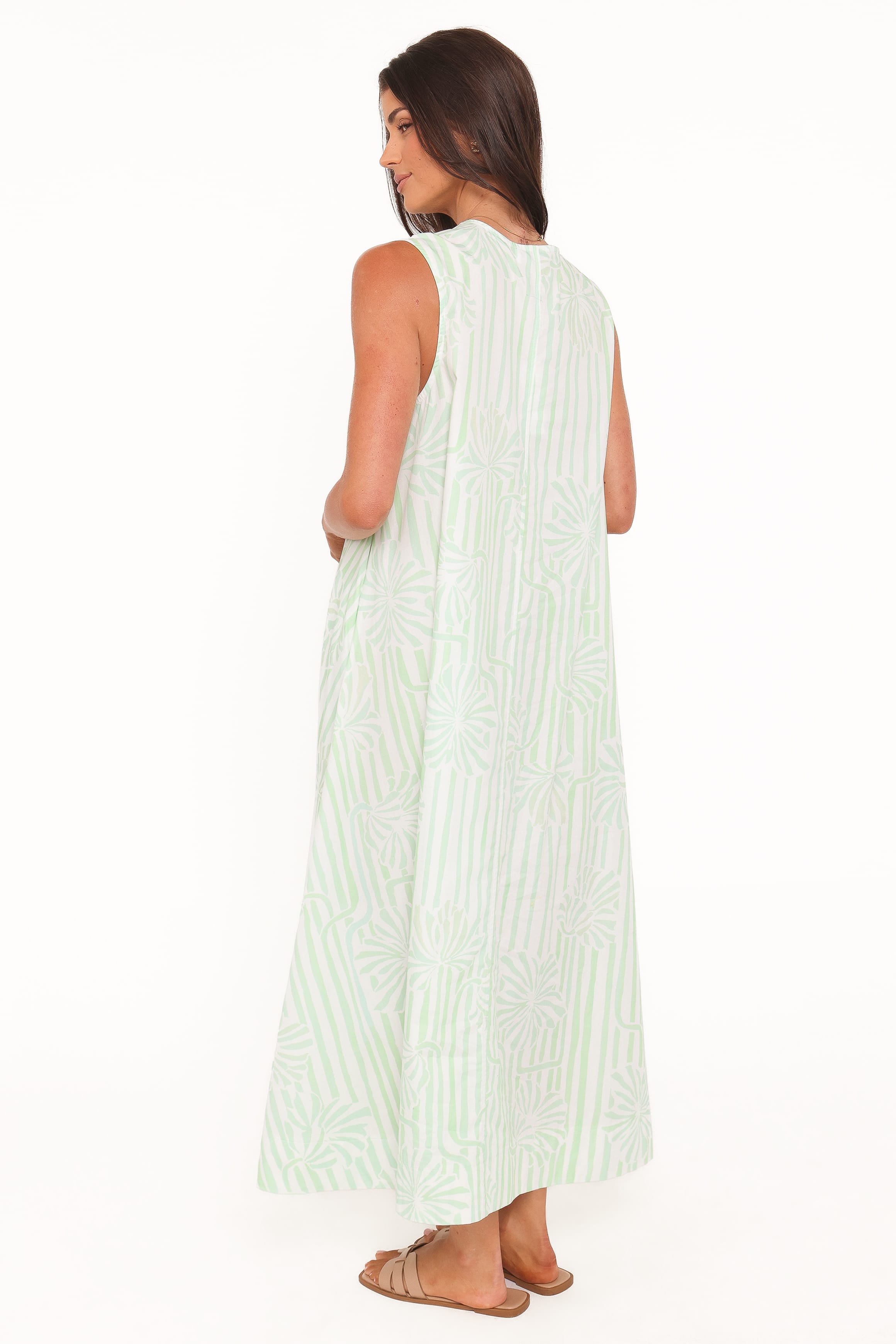 Laurita Maxi Dress - Jade Painted Stripe