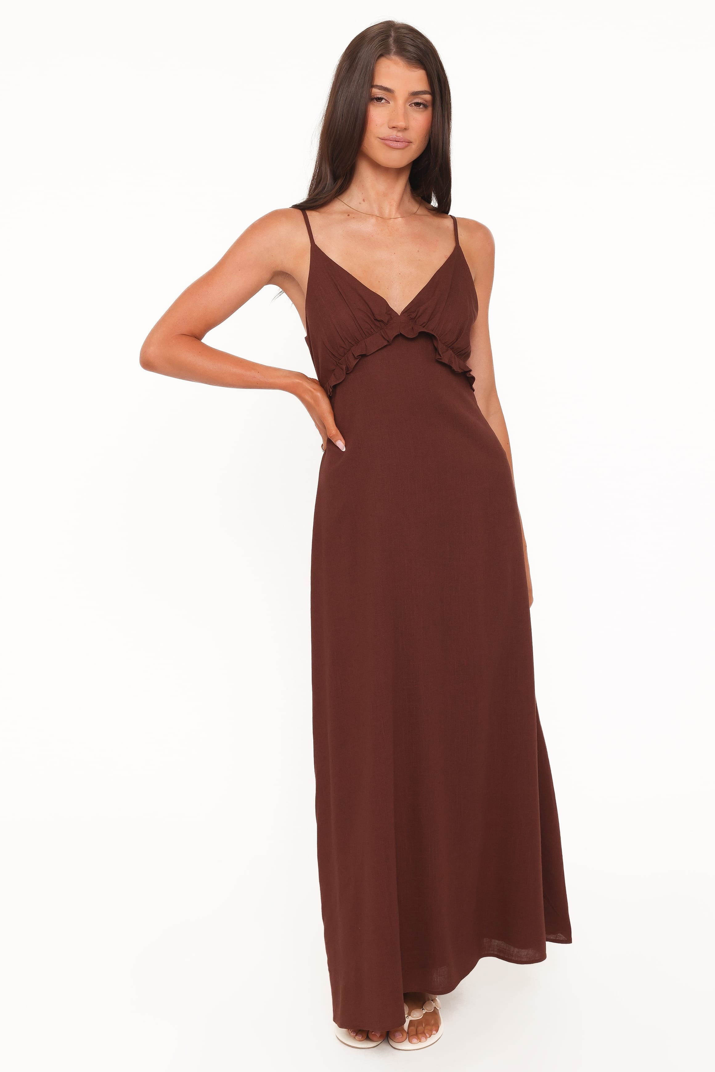 Lorella Midi Dress - Dark Brown
