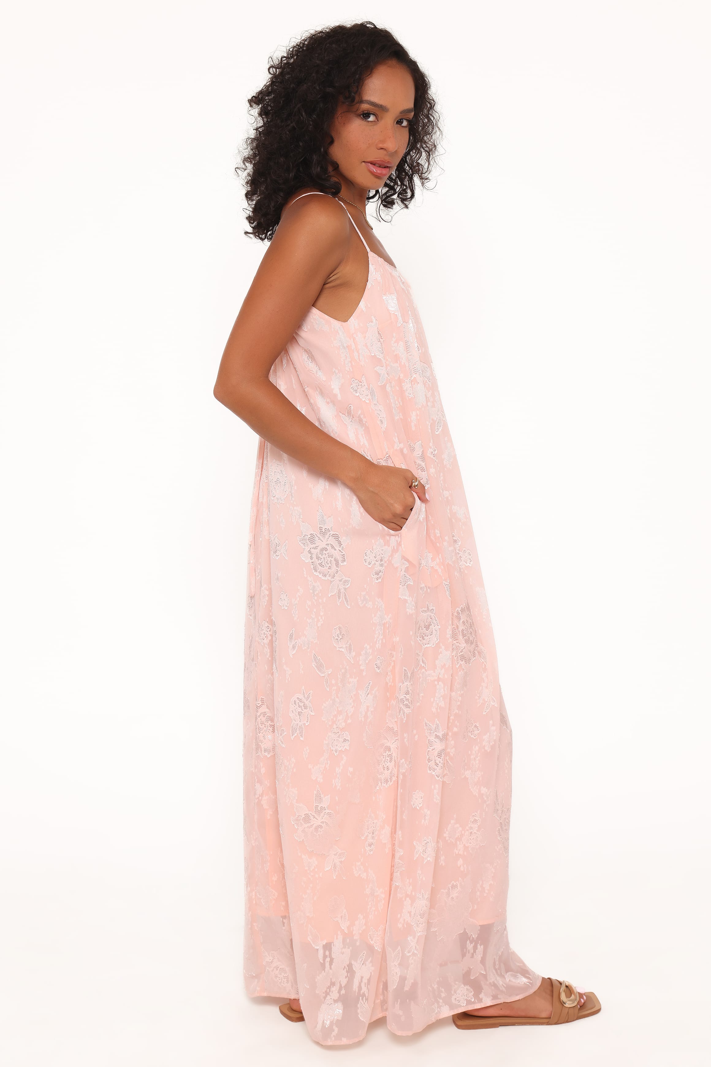Lumina Jacquard Maxi Dress - Pink