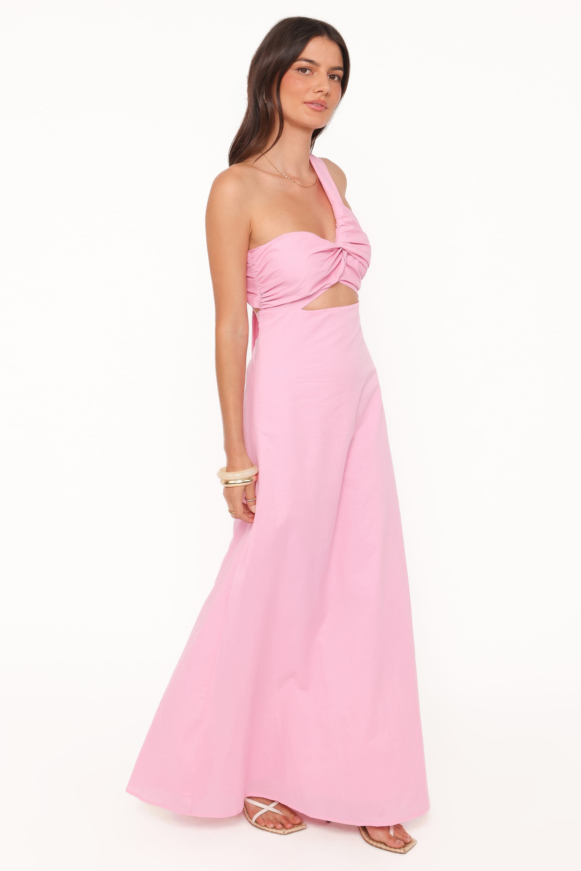 Luna One Shoulder Maxi Dress - Pink