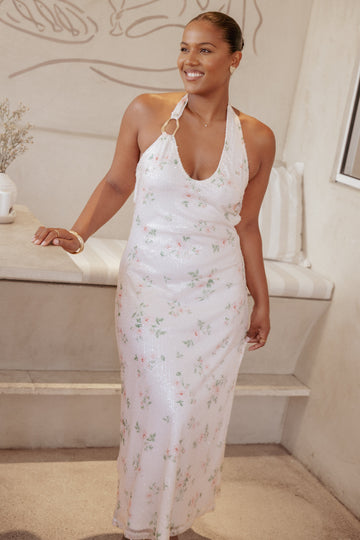 Lunara Maxi Dress - Sequin Floral
