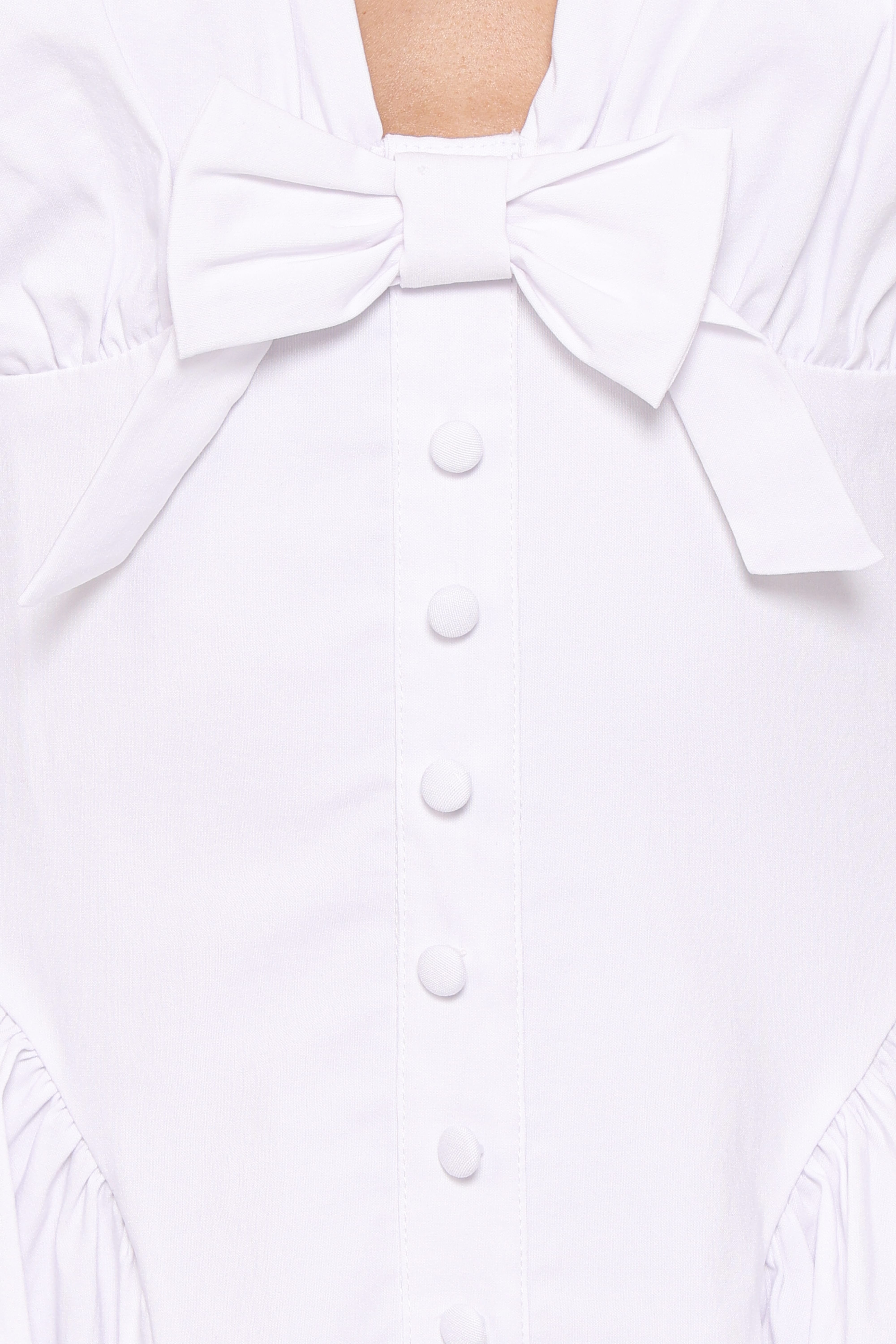 Lyssa Bow Front Mini Dress - White