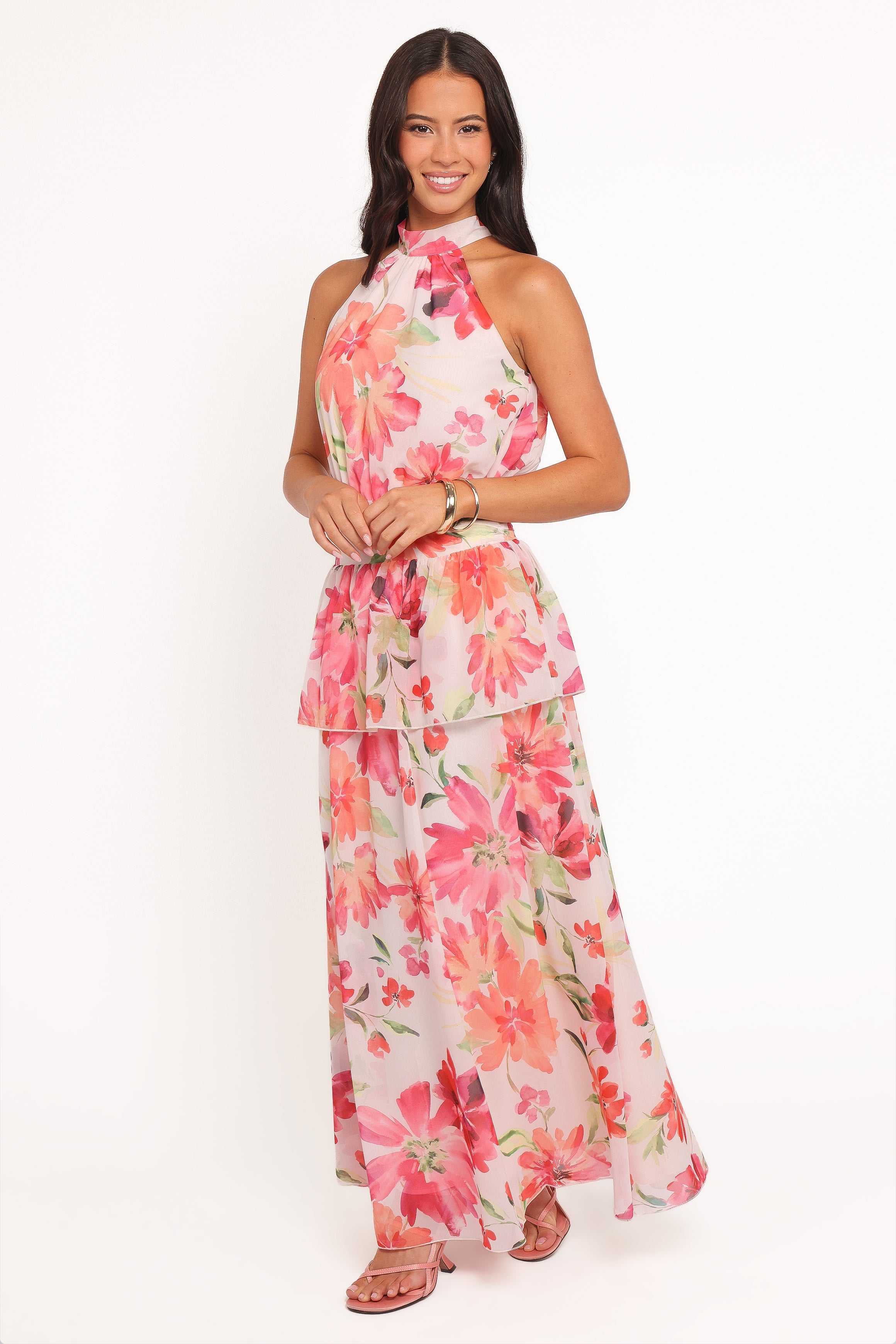 Martha Maxi Dress - Orange Floral