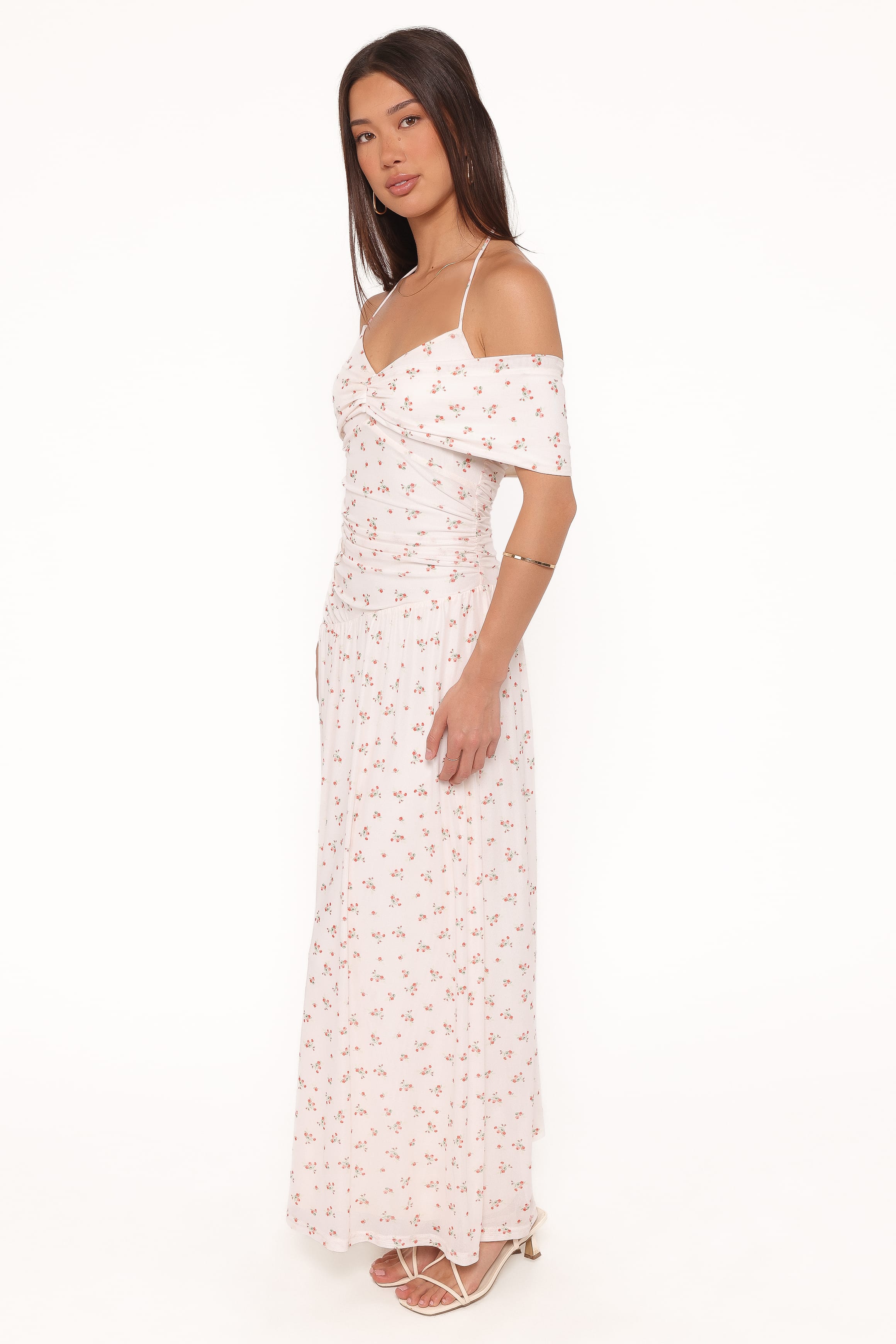 Mayven Maxi Dress - White Ditsy