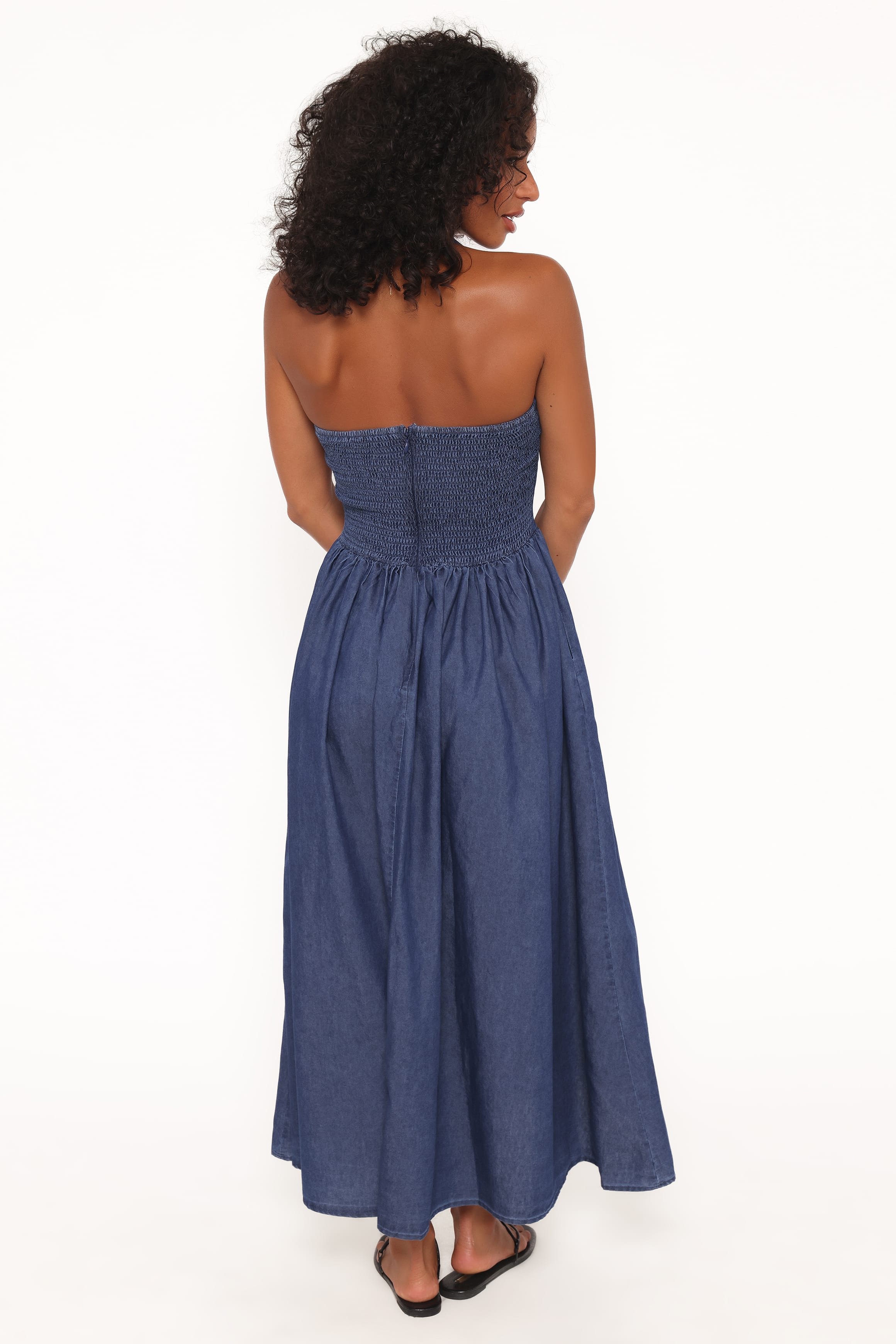 Milford Halterneck Midi Dress - Dark Denim