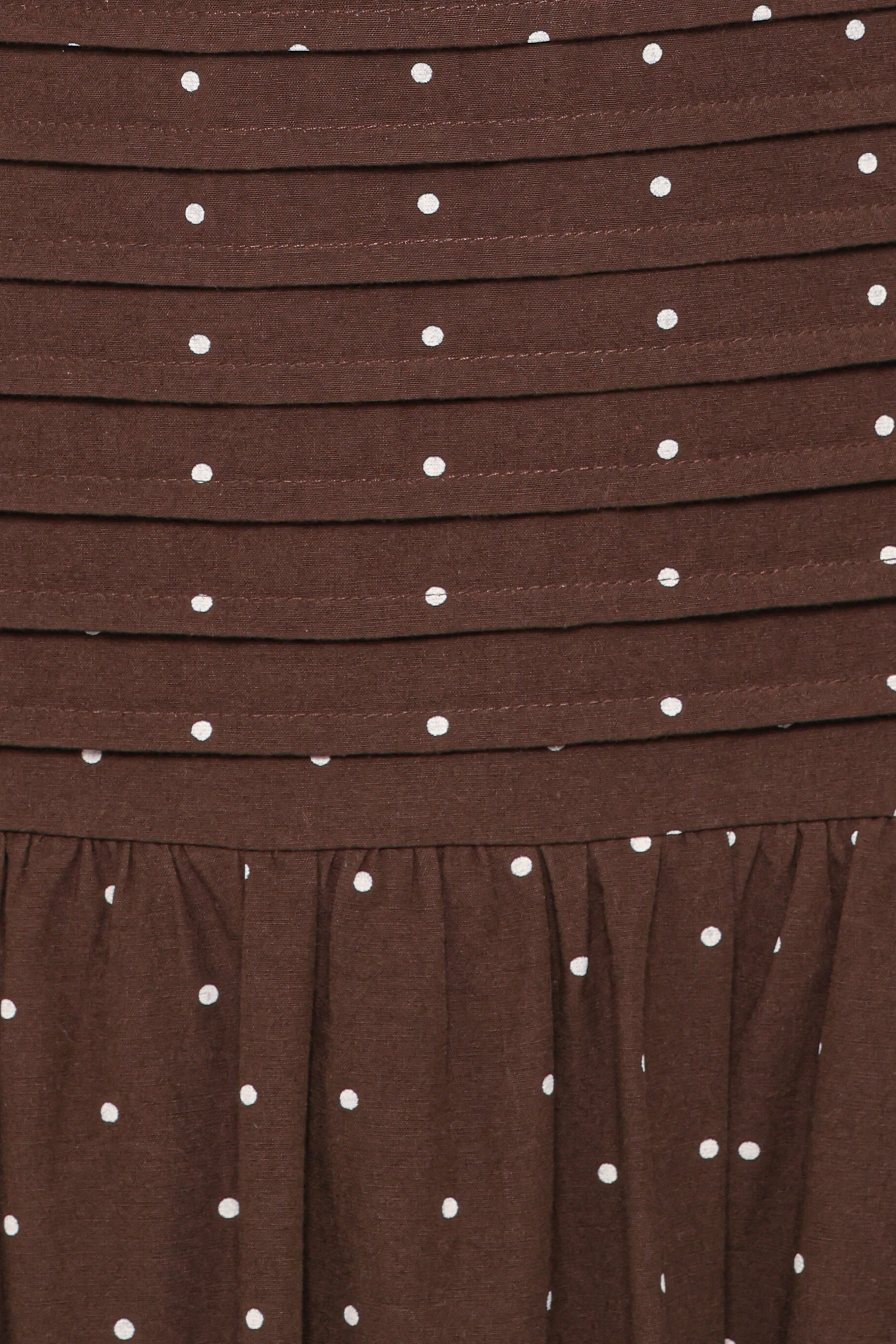 Mischa Maxi Dress - Brown Polka Dot