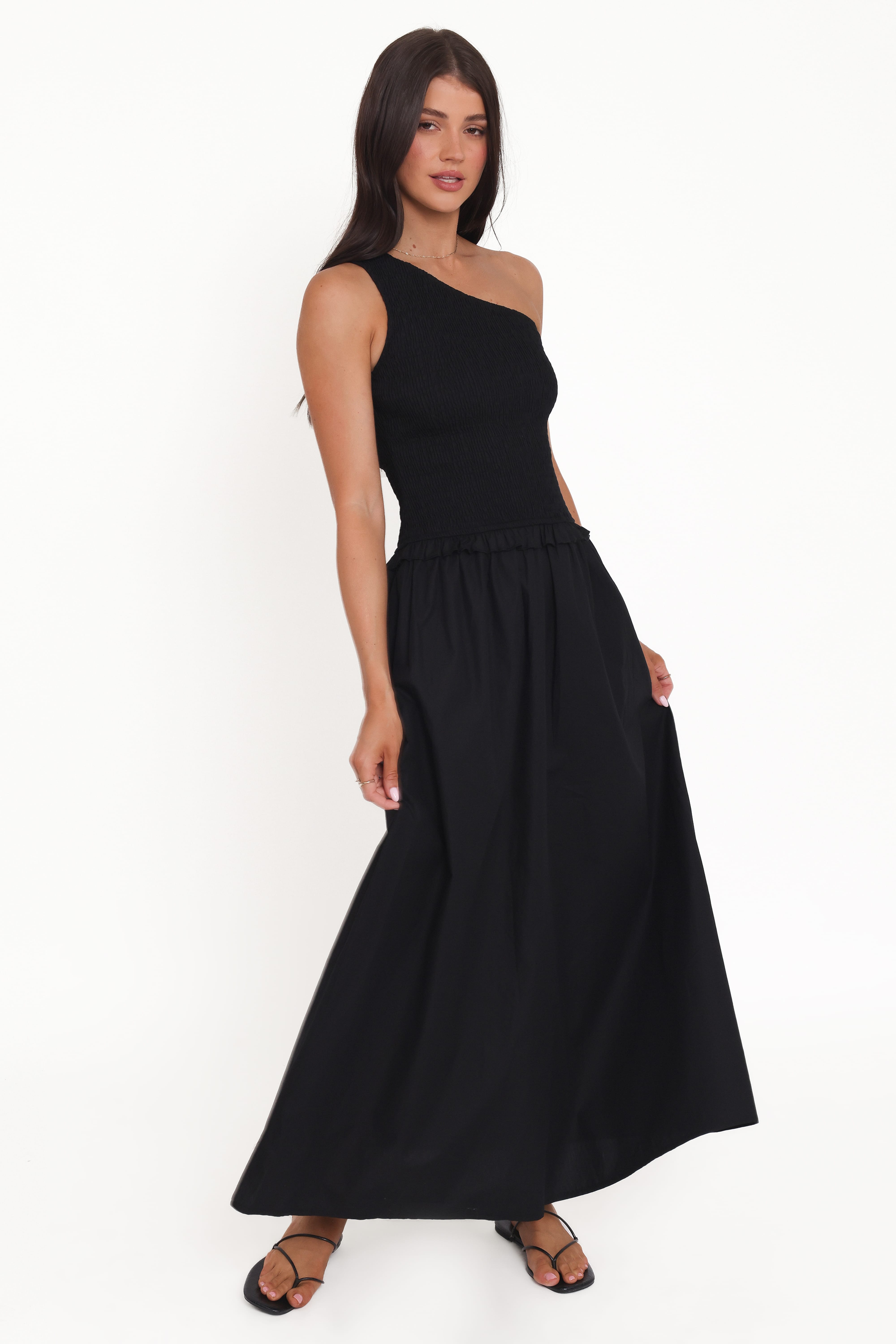 Myla One Shoulder Maxi Dress - Black