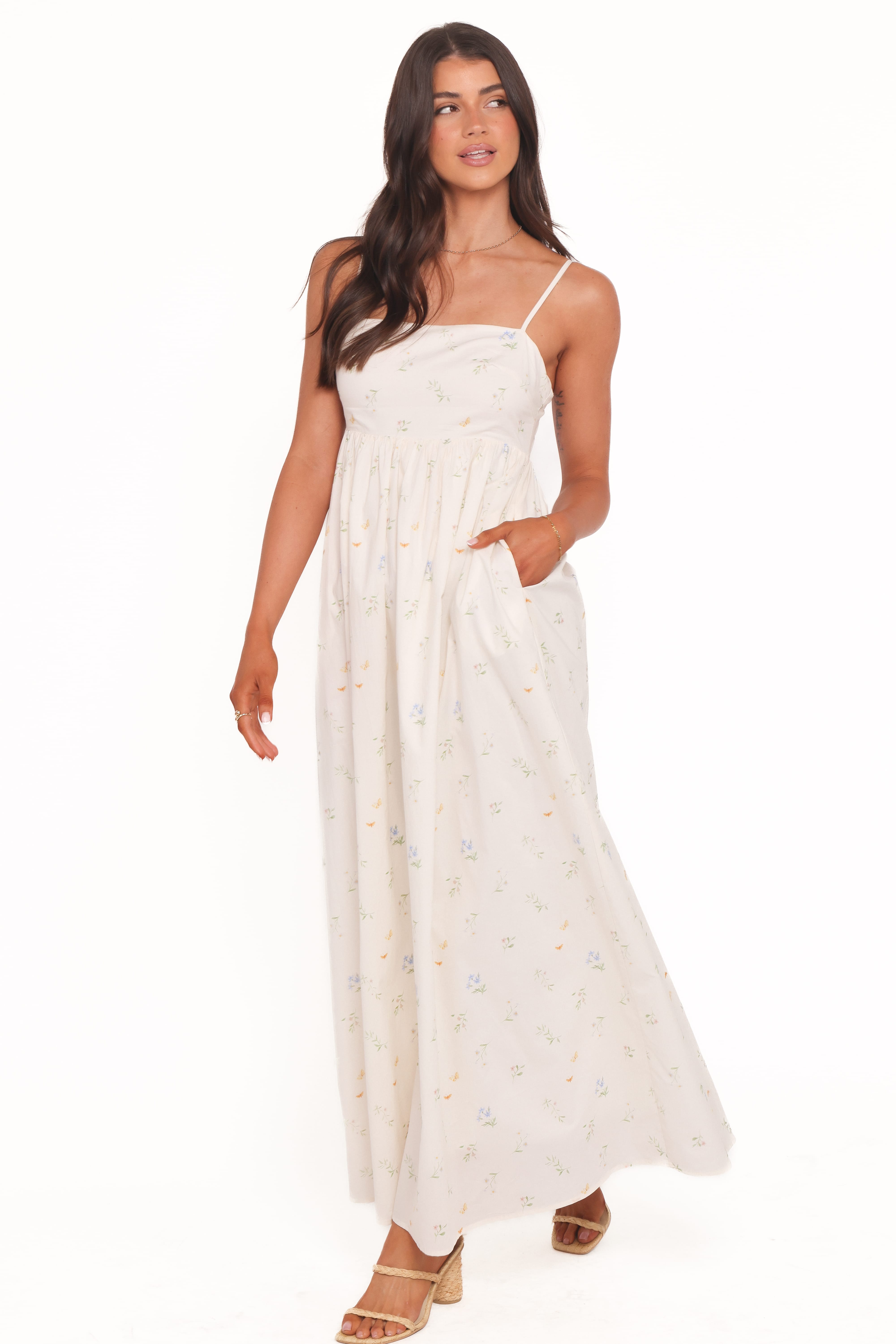 Odessa Maxi Dress - White Floral