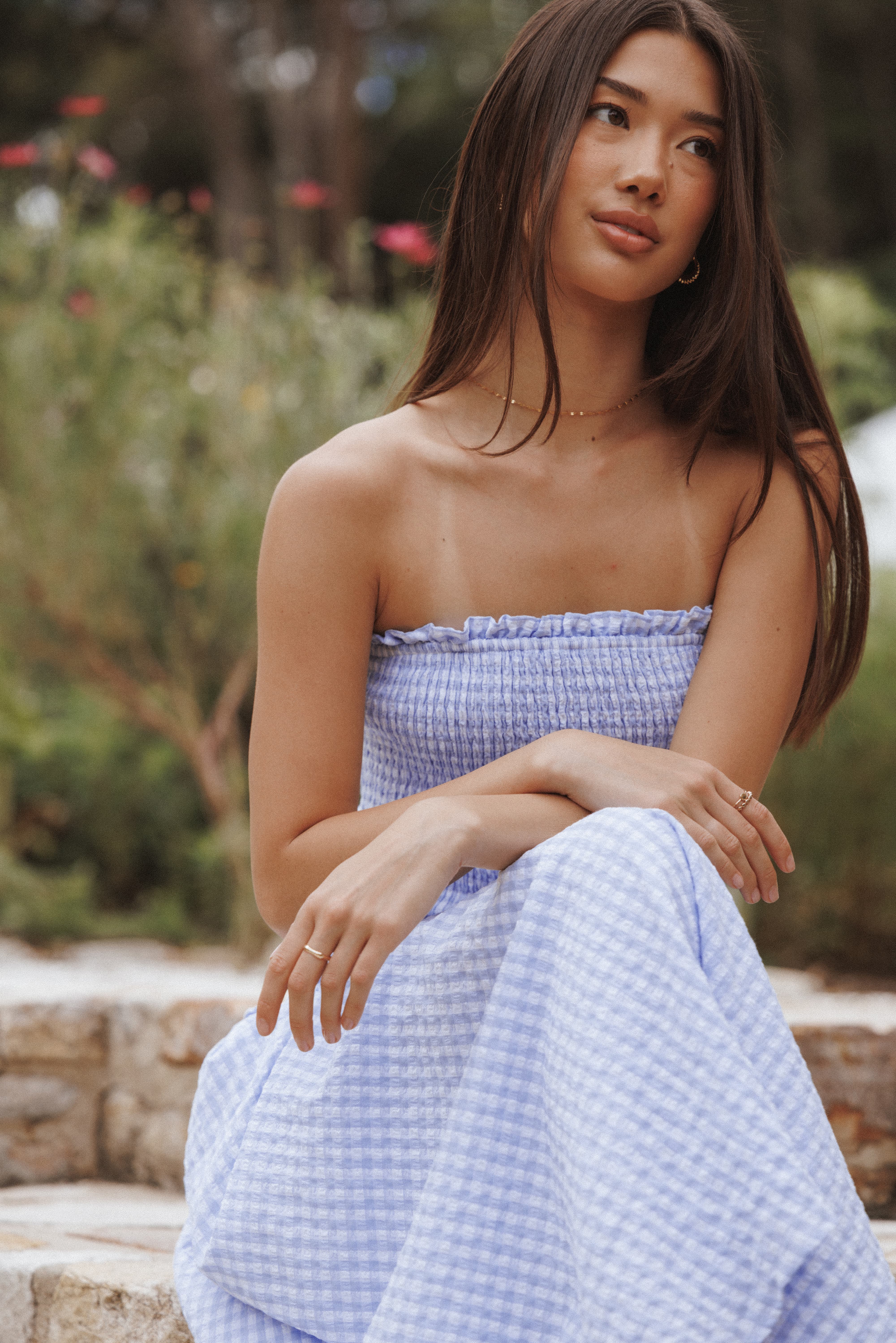 Parkway Maxi Dress - Blue Gingham
