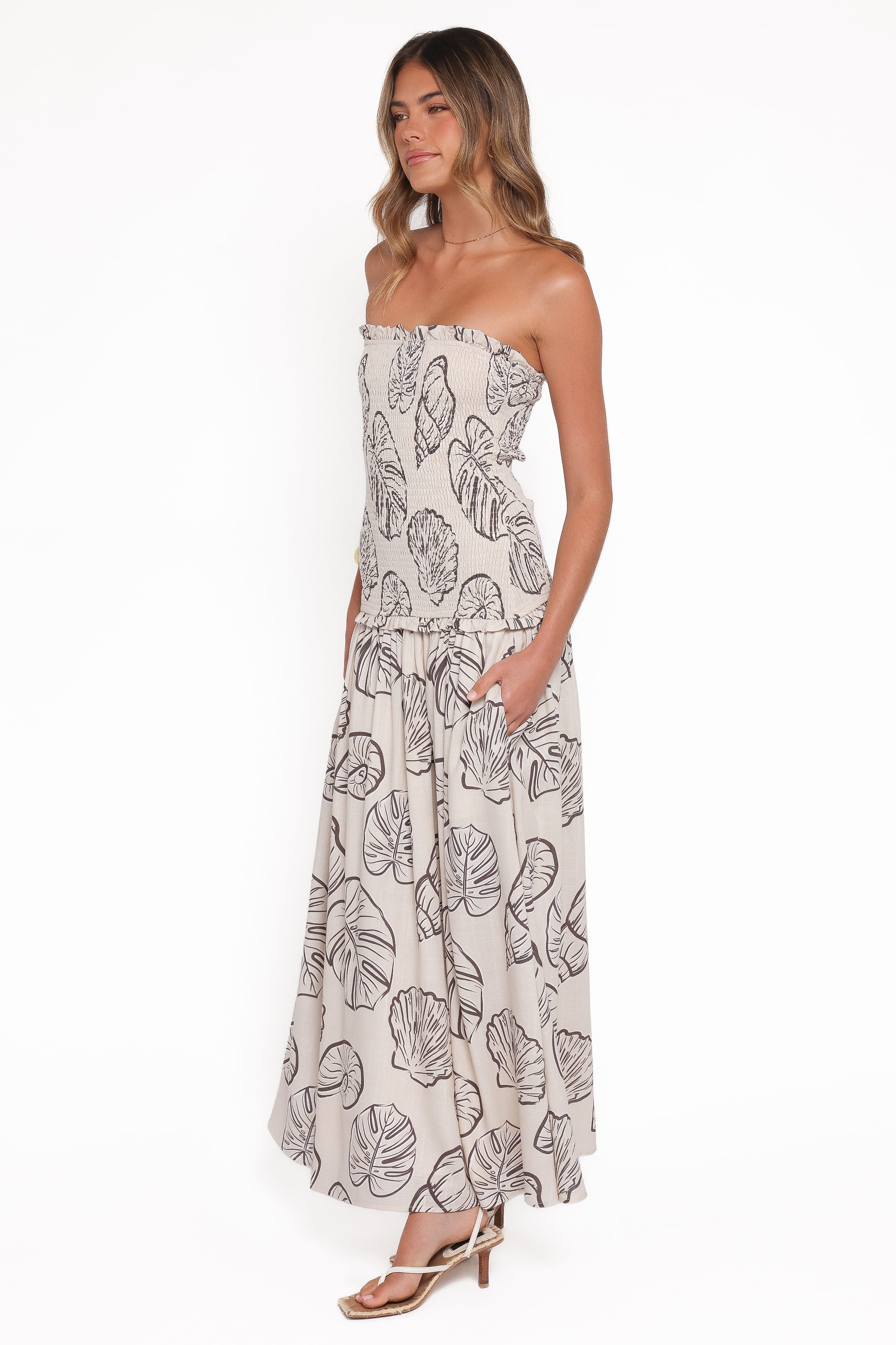 Parkway Maxi Dress - Cream Shells