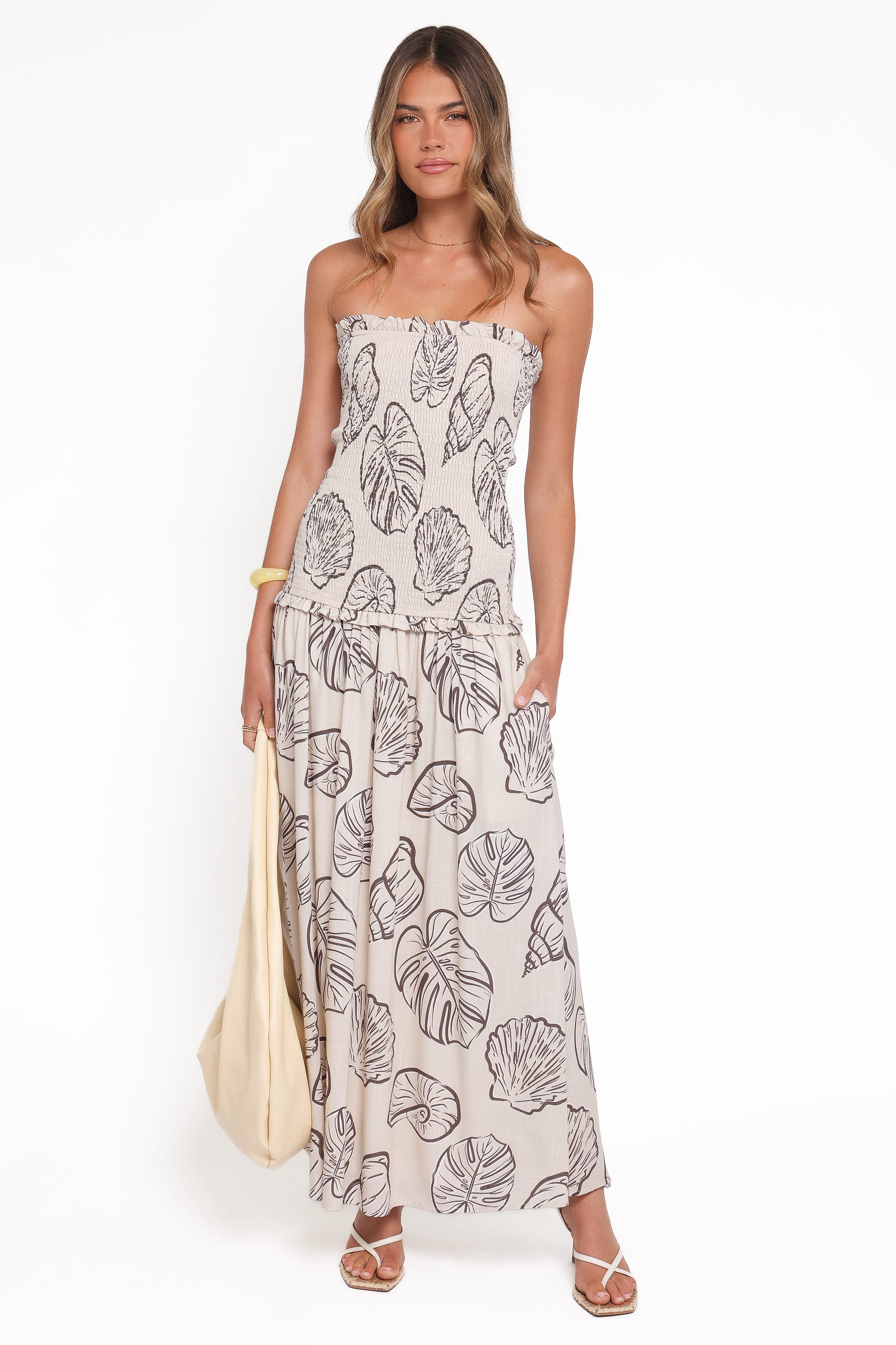 Parkway Maxi Dress - Cream Shells