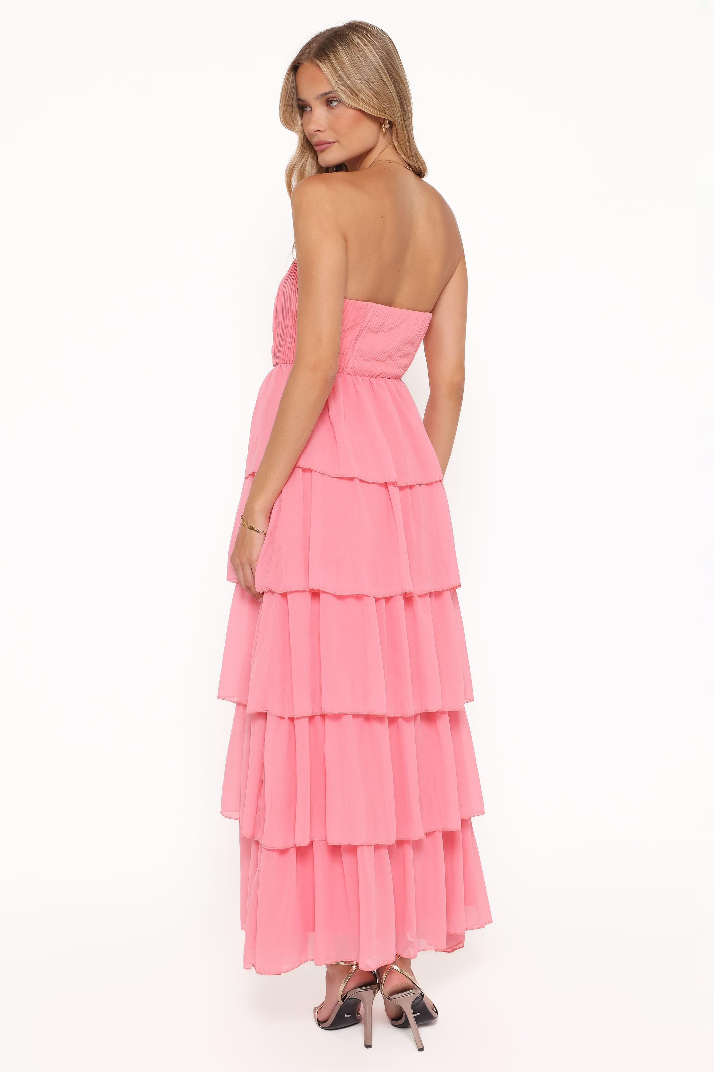 Peachester Strapless Maxi Dress - Coral
