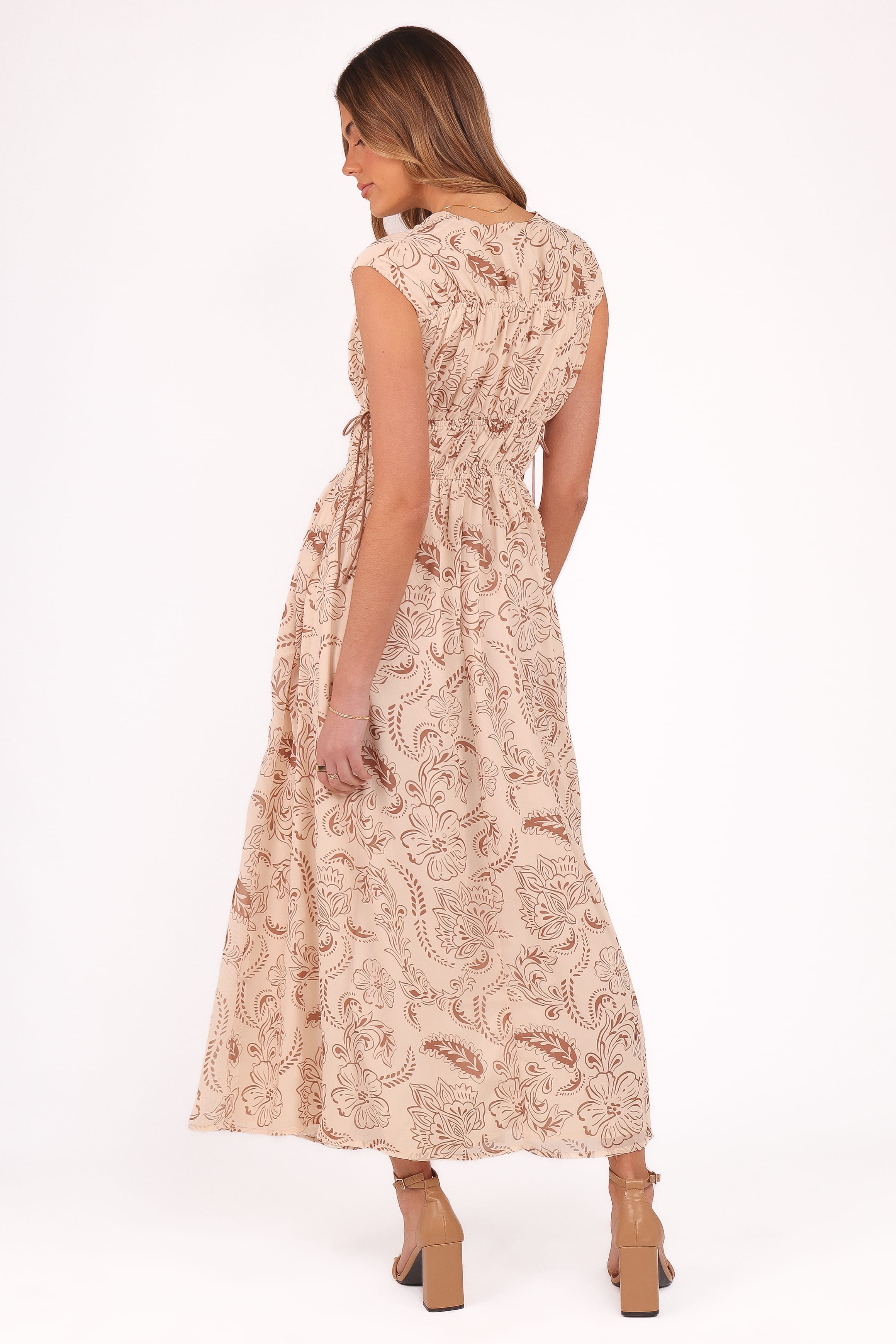 Safira Midi Dress - Brown Paisley