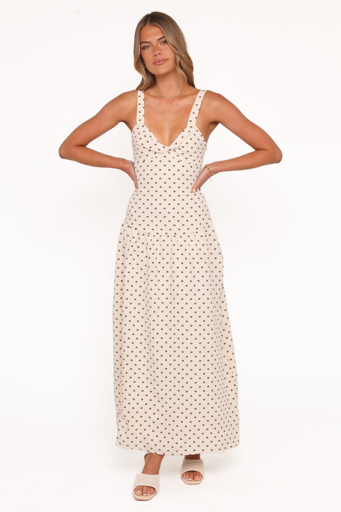 Sophina Midi Dress - Black Polka Dot