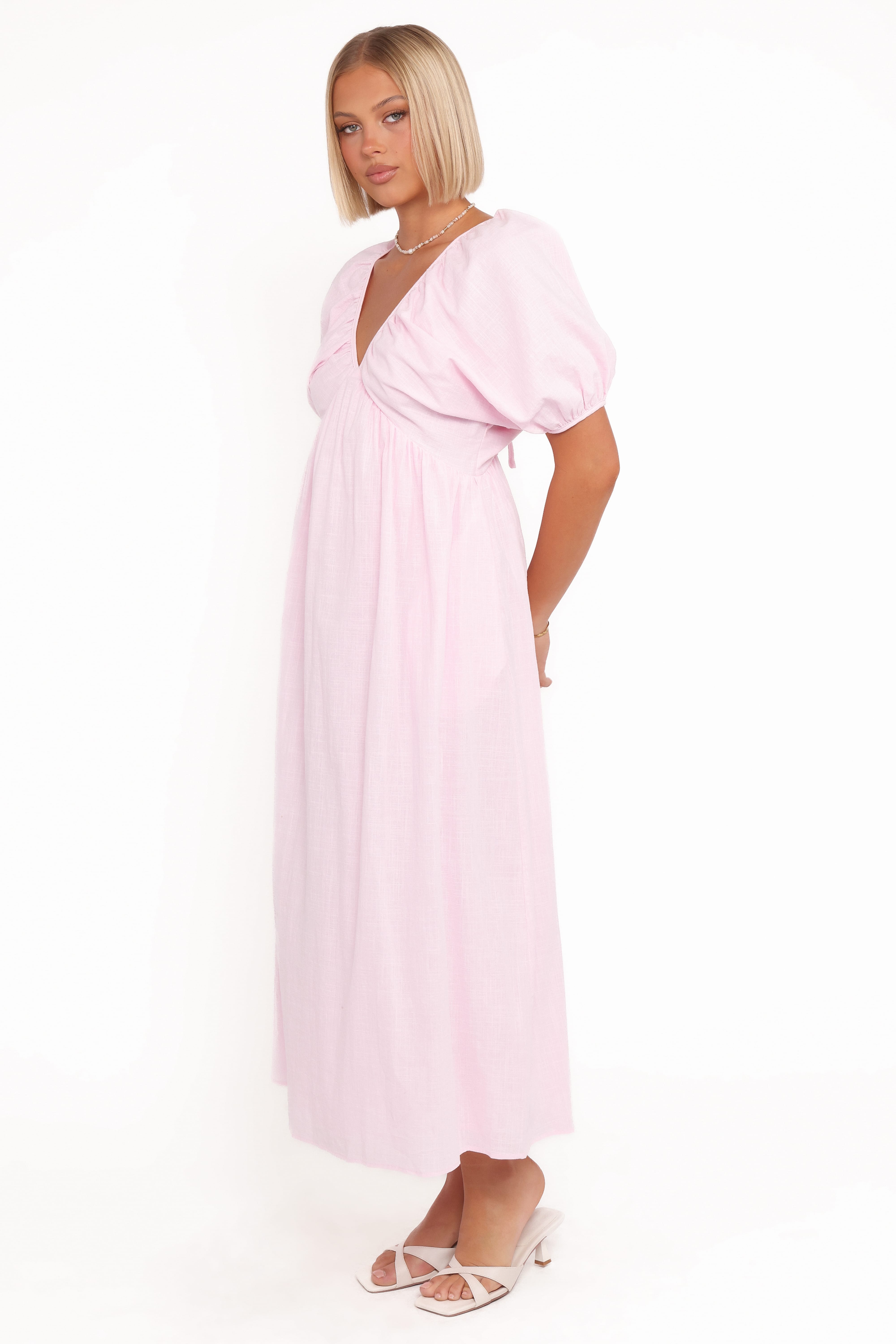 Sullivan Puff Sleeve Maxi Dress - Pink