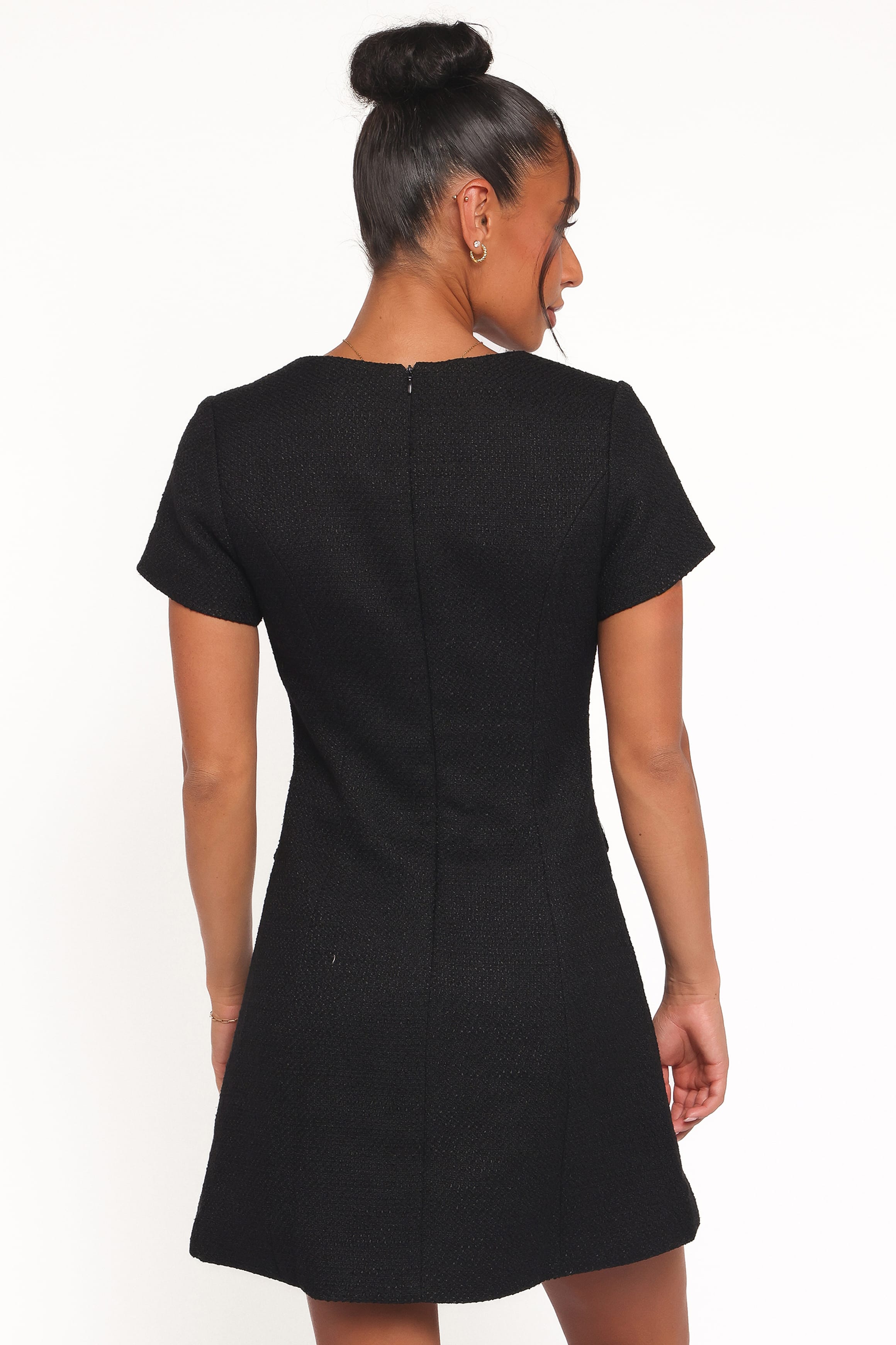 Sutton Mini Dress - Black Tweed