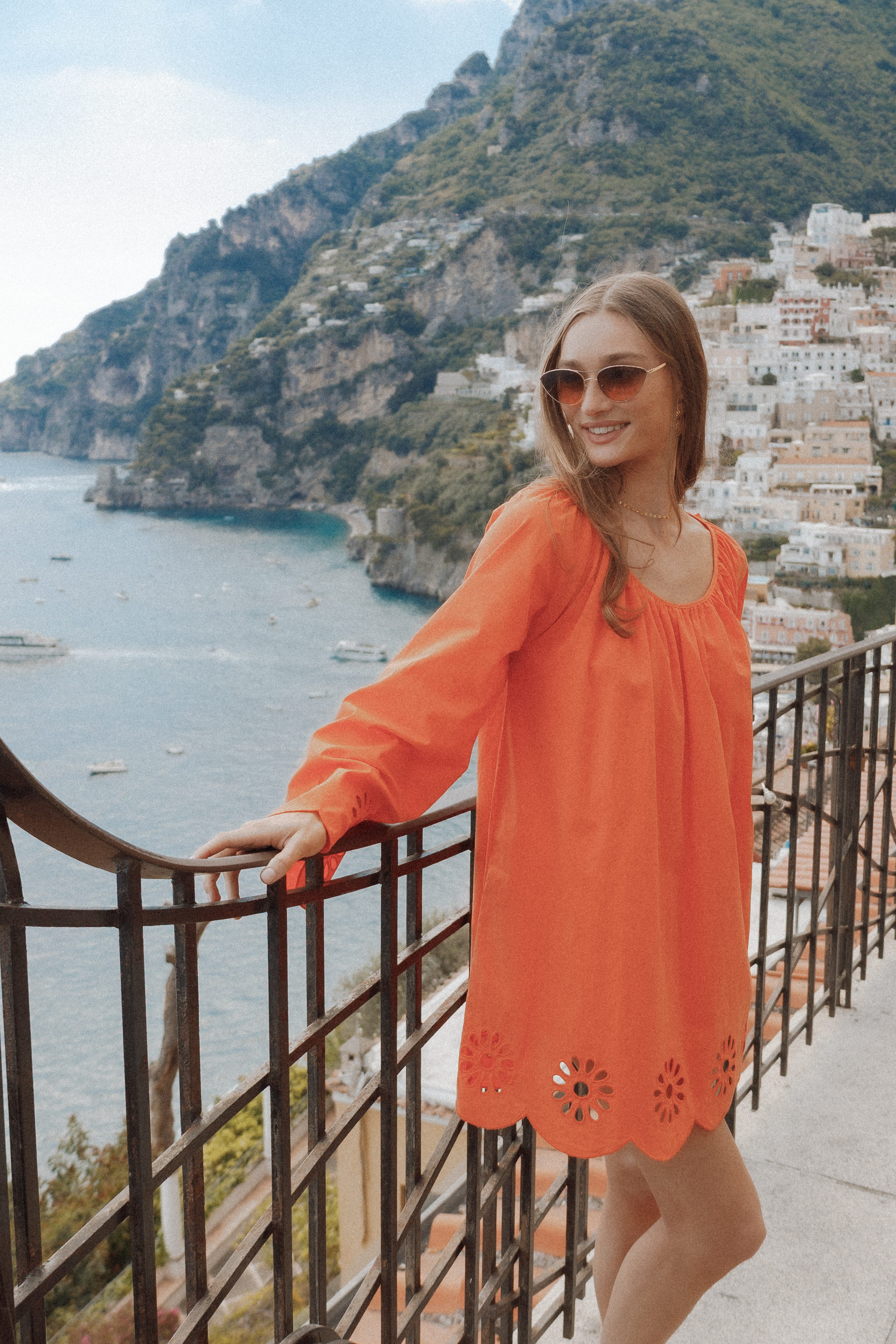 Tampa Long Sleeve Mini Dress - Orange