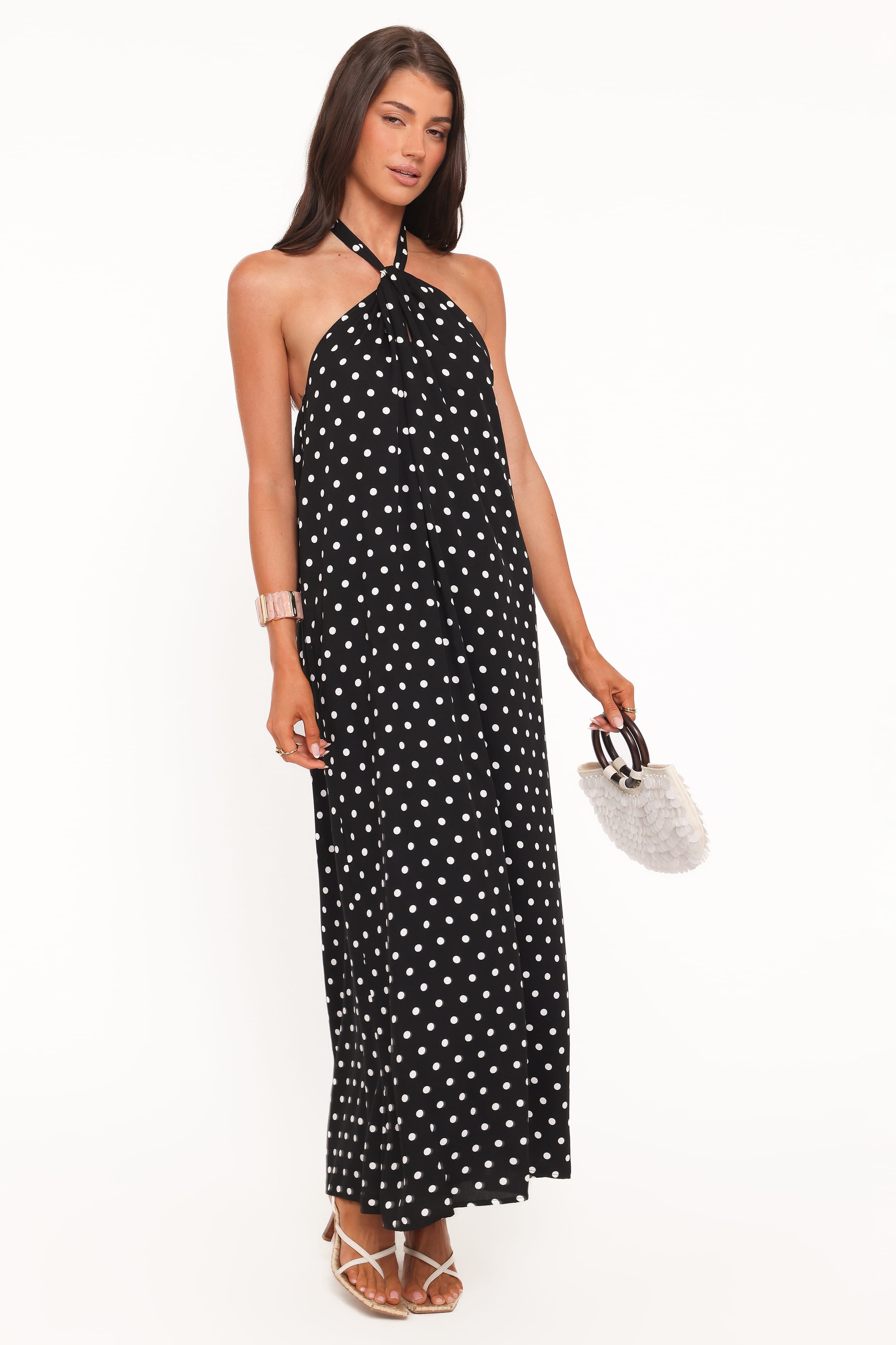 Theophania Maxi Dress - Black Polka Dot