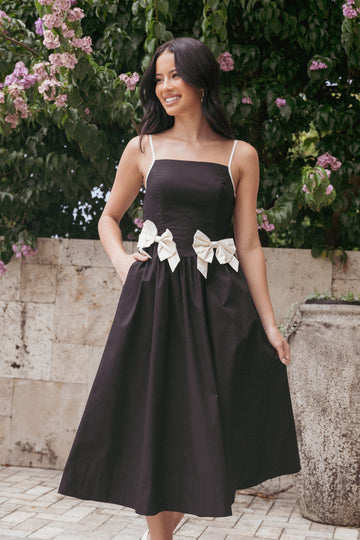 Tia Midi Dress - Black