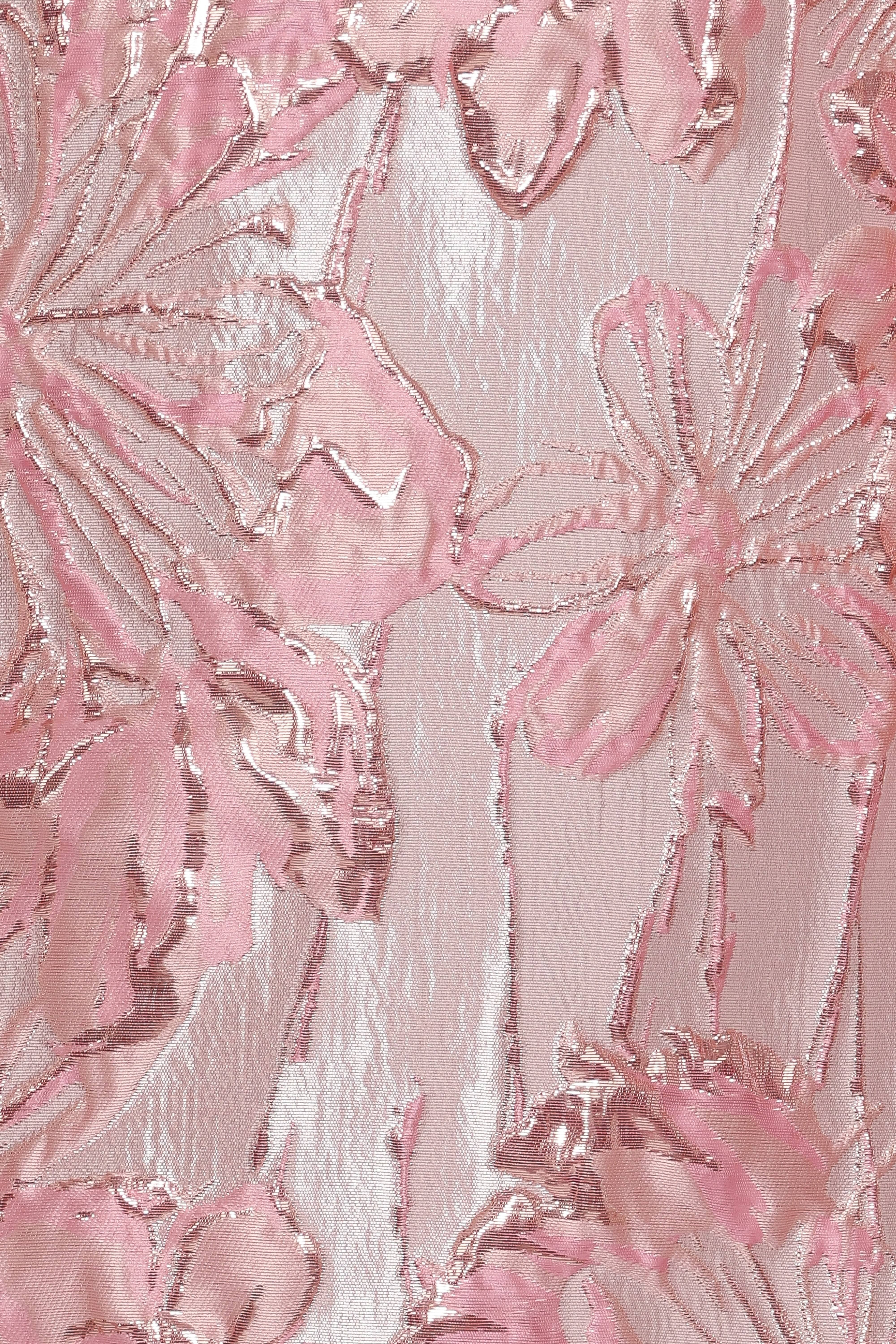 Treloar Long Sleeve Mini Dress - Pink Brocade
